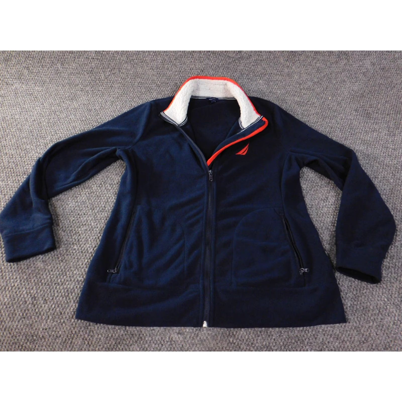 Nautica Nautica Womens Sweater Medium Blue zip retro classic quilted Size M / US 6-8 / IT 42-44 - 2 Thumbnail