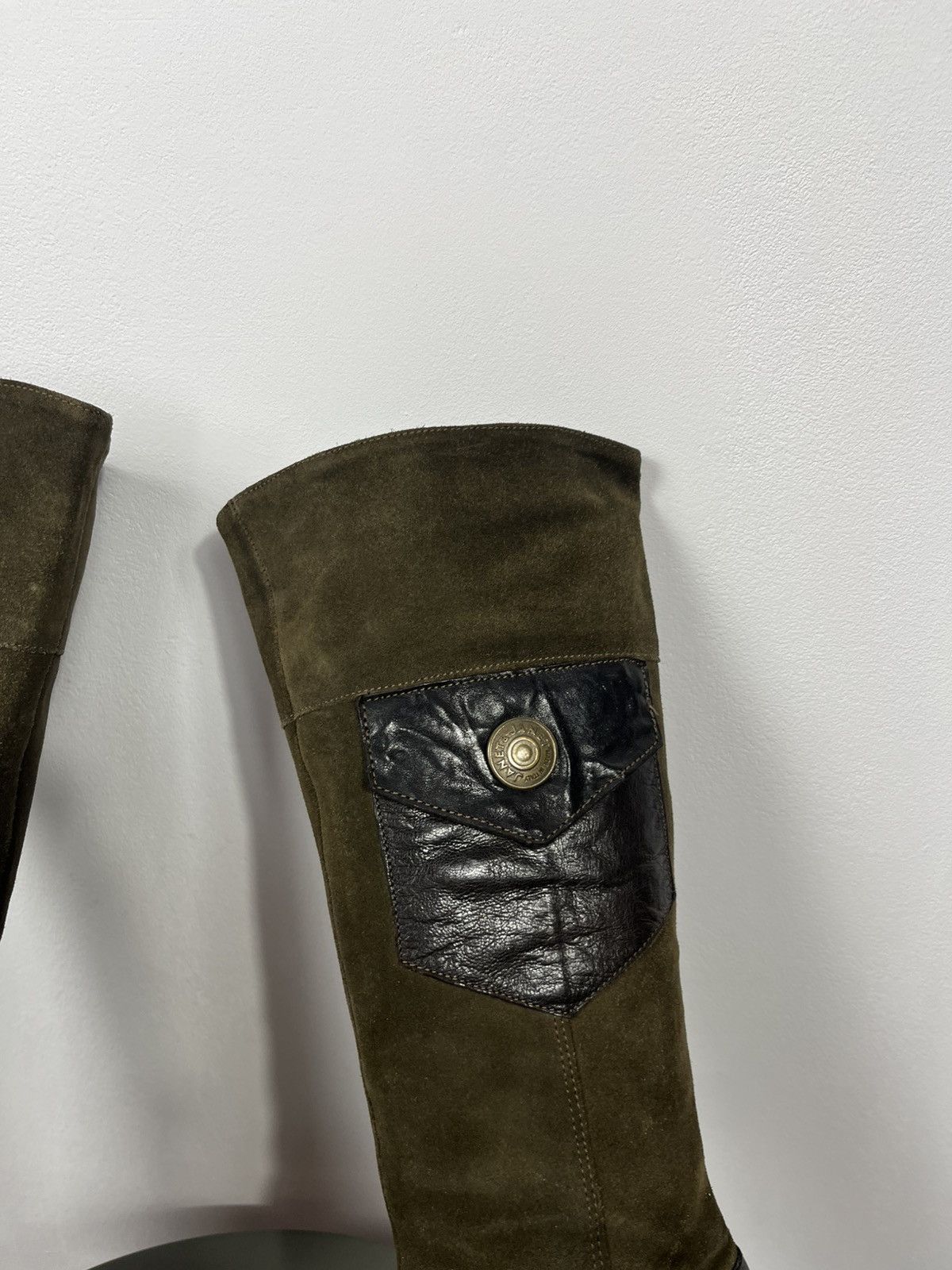 Other Janet Janet Suede Knee High Boots Pocket Detail Size 39.5 Size US 9 / IT 39 - 6 Thumbnail