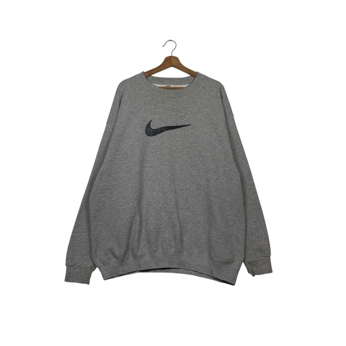 Nike 90's NIKE Center Big Swoosh Logo Sweatshirts #2268-C100 Size US XL / EU 56 / 4 - 1 Thumbnail