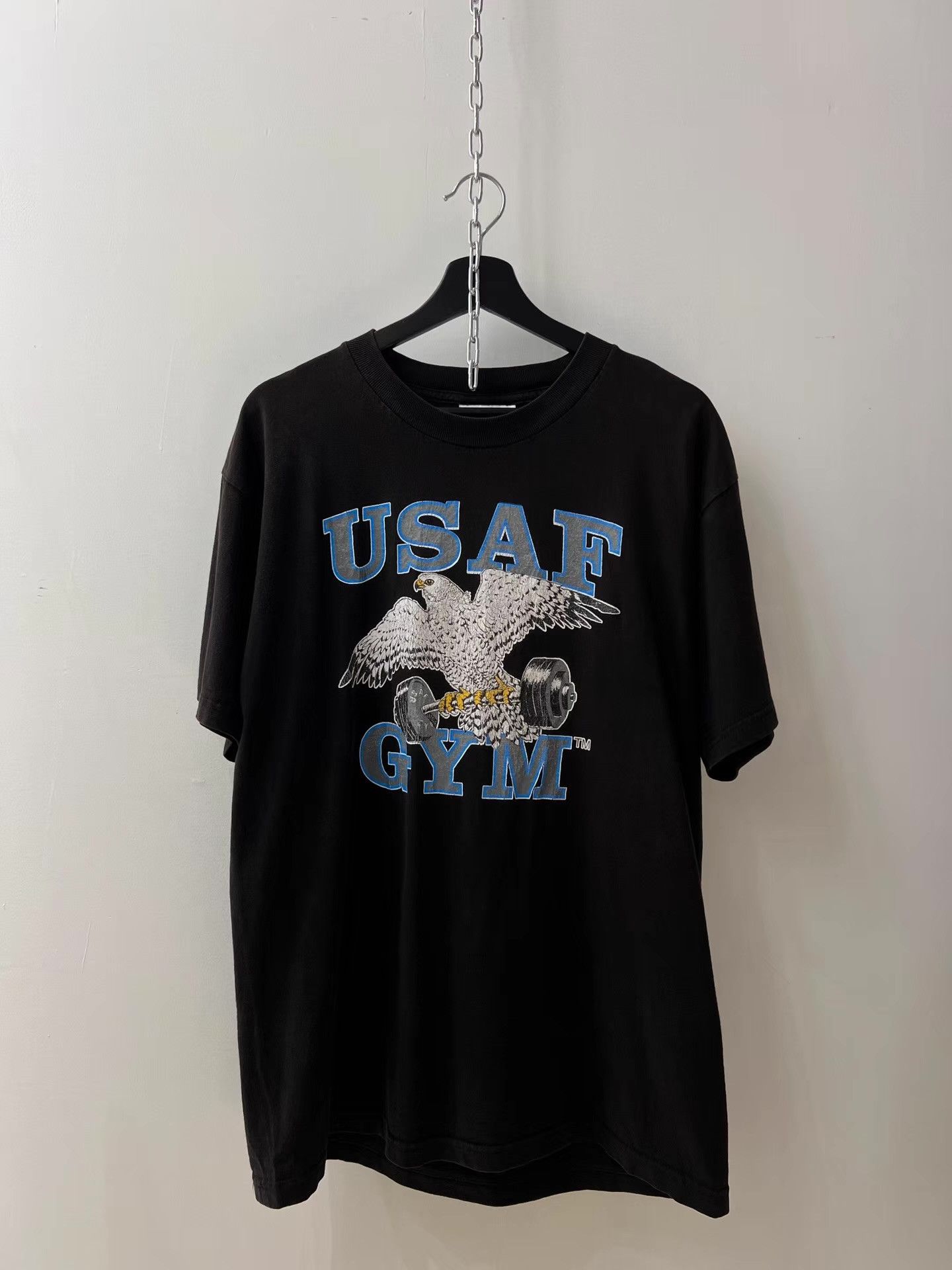 Balenciaga Vintage Washed Eagle USAF Short Sleeve T-shirt Q13 Size US L / EU 52-54 / 3 - 4 Thumbnail