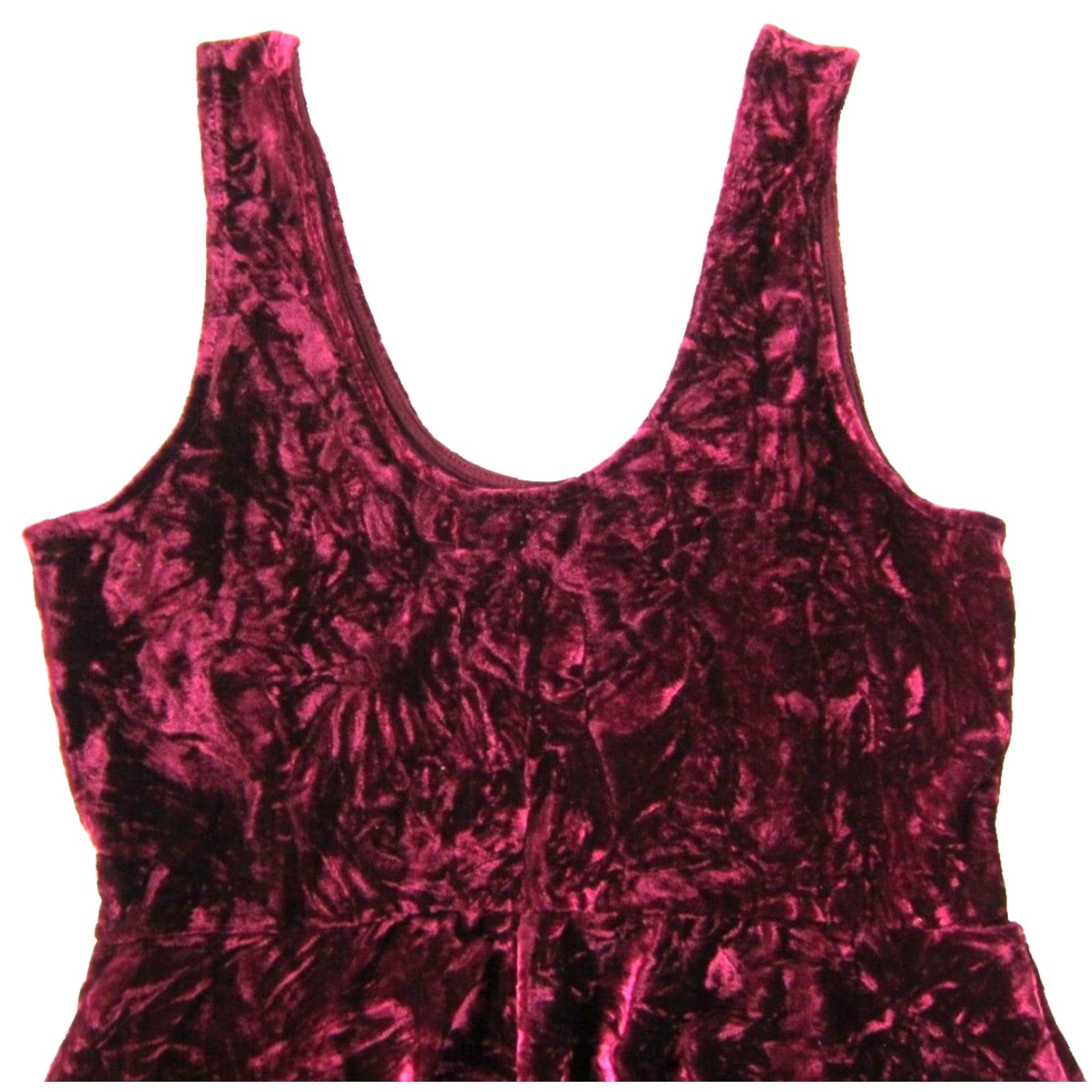 Velvet VINTAGE Papillon Red Velvet Shimmery Stretch Sleeveless Tank Sun Dress Medium Size M / US 6-8 / IT 42-44 - 5 Thumbnail