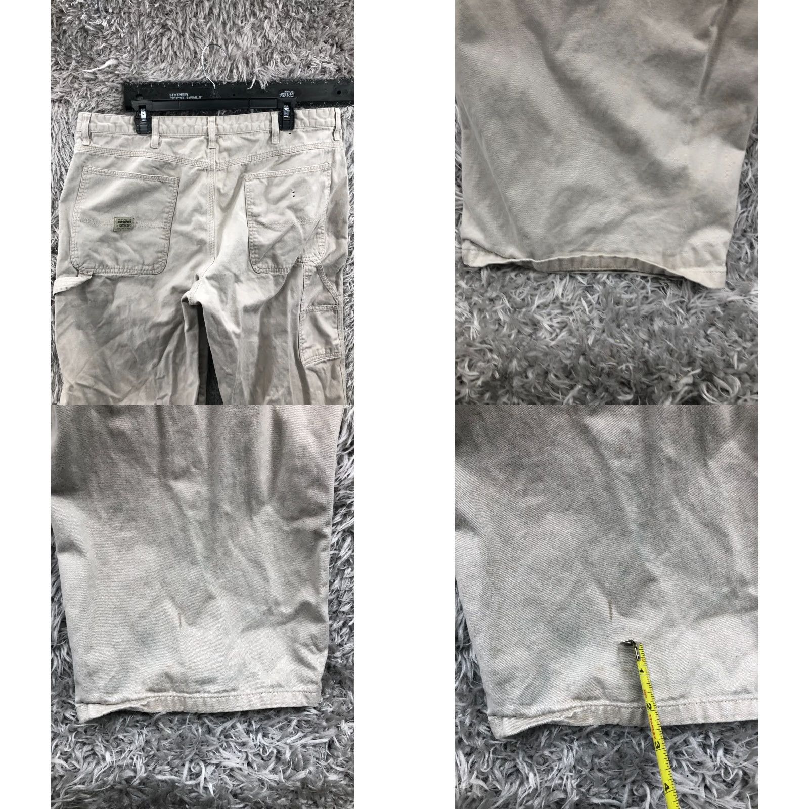 Wrangler Wrangler Originals Straight Carpenter Pants Mens 38x32 Beige Regular Straight 5-Pocket Zip Front Button Zipper logo Denim Knit? Size US 38 / EU 54 - 8 Thumbnail