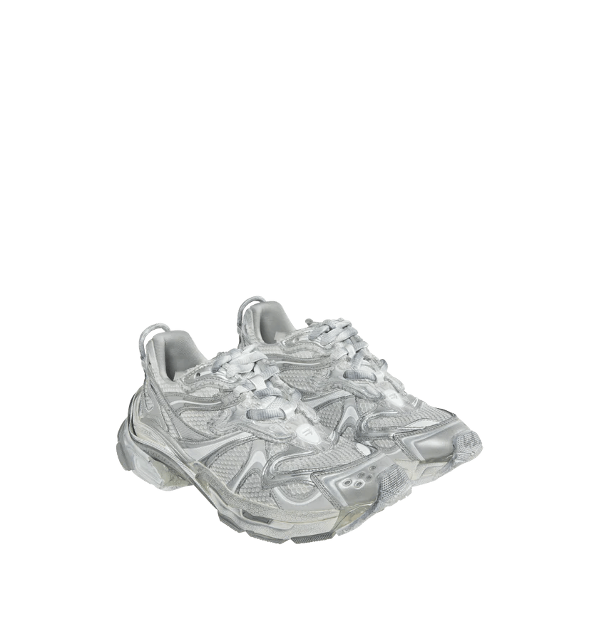 Balenciaga o1h1sh11225 Runner 2 Sneaker in White/Silver/Grey Size US 12 / EU 45 - 2 Thumbnail