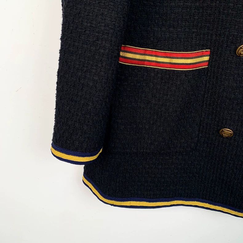 Gucci Gucci Black double-breasted cotton medium and long small fr Size US S / EU 44-46 / 1 - 4 Thumbnail