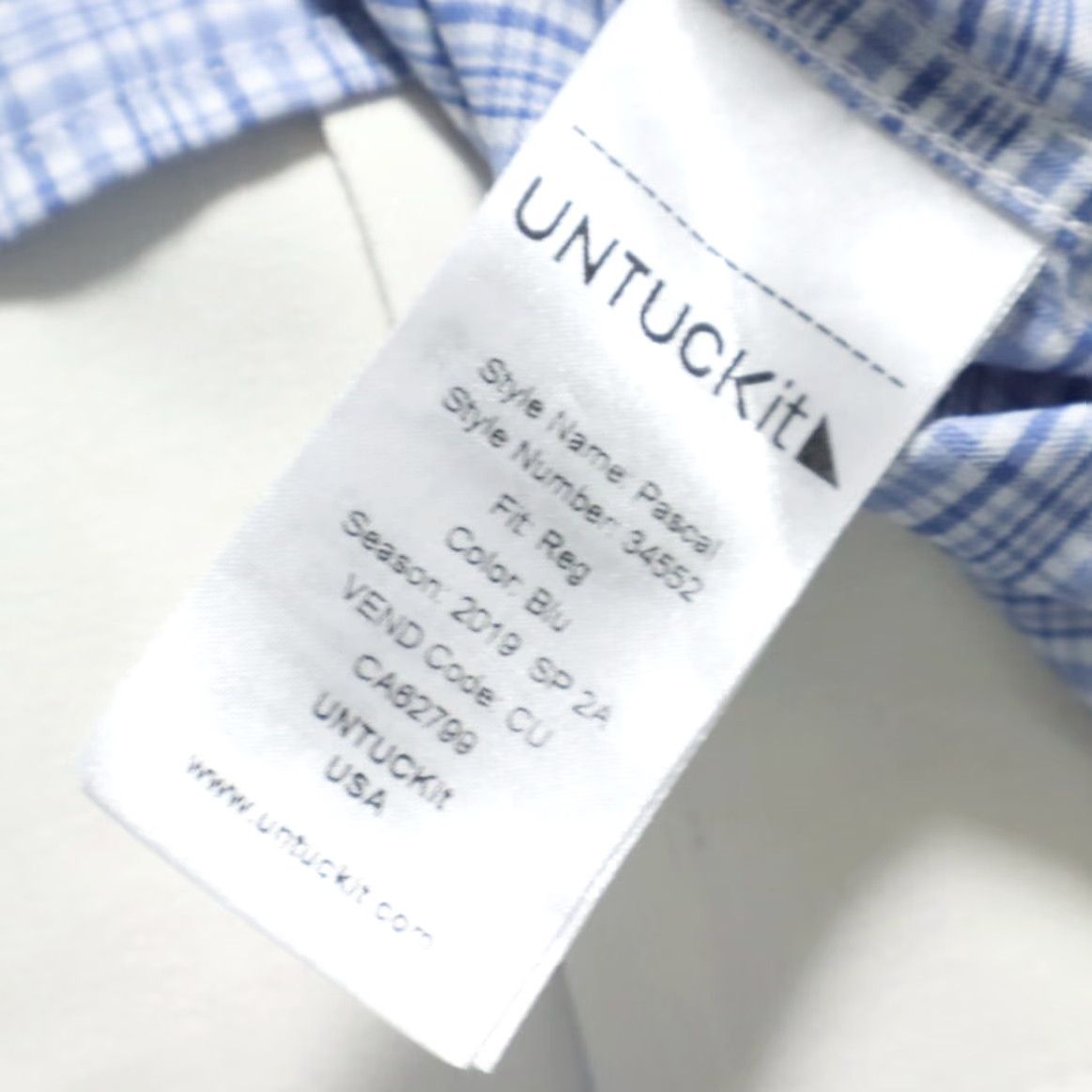 UNTUCKit Untuckit Pascal Performance Gingham Button Up Shirt Blue Men's 2XL Size US XXL / EU 58 / 5 - 6 Thumbnail