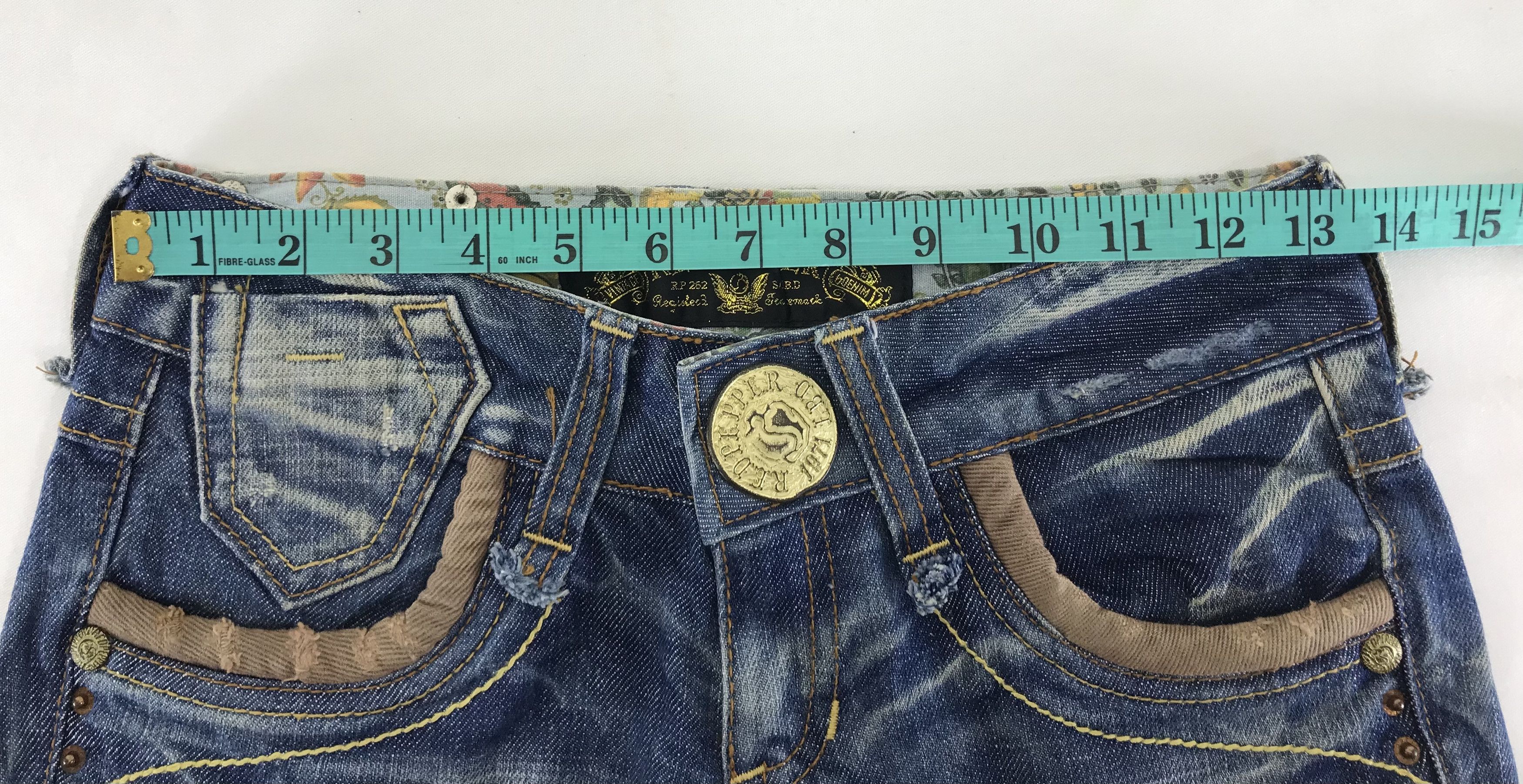 Japanese Brand Vintage Red Pepper Denim Embroidered Flare Jeans Size 25" / US 0 / IT 36 - 16 Thumbnail