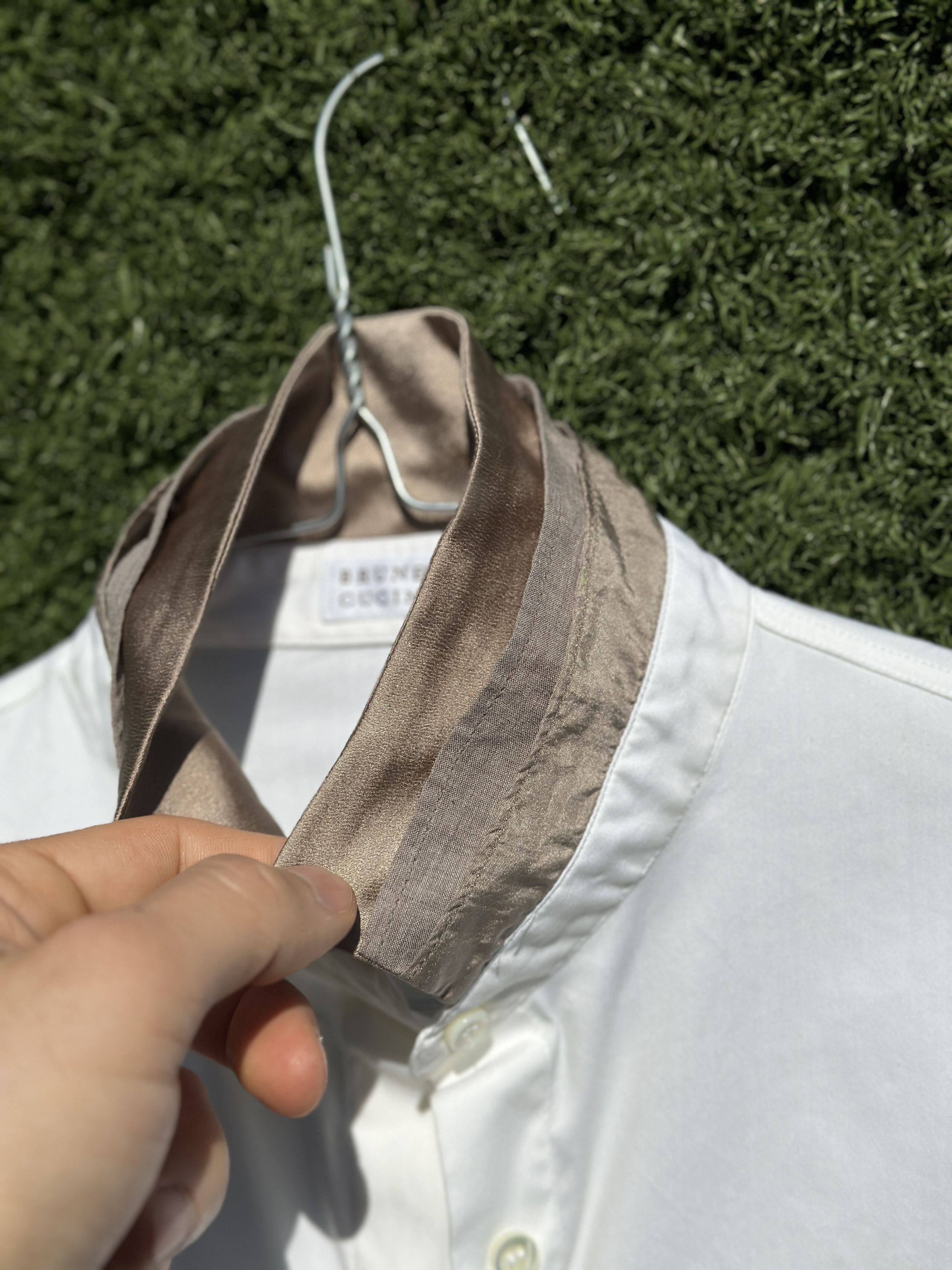 Brunello Cucinelli Brunello Cucinelli Tailored Silk Trim Collar Shirt Xs S Size S / US 4 / IT 40 - 12 Thumbnail