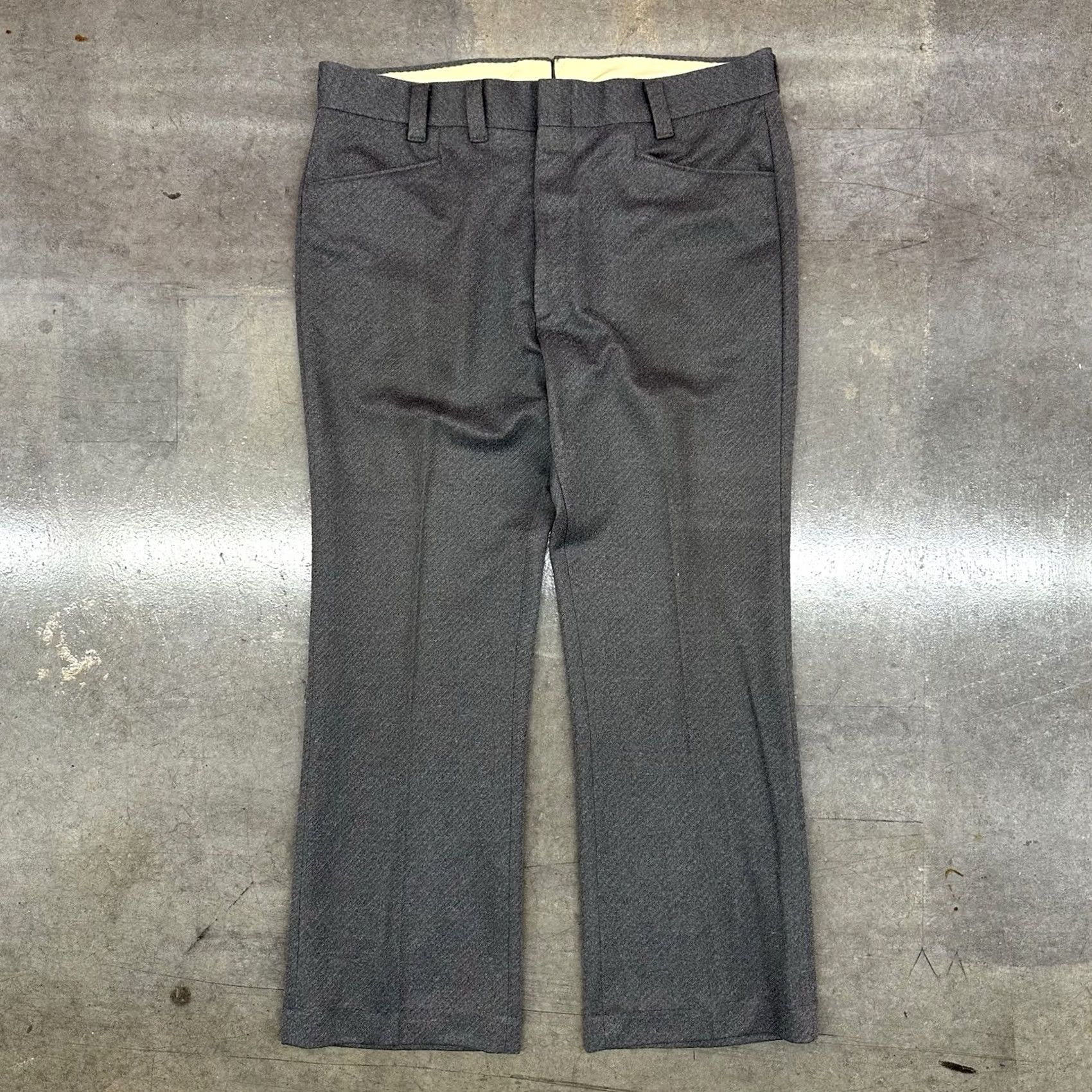 Vintage VINTAGE Montgomery Ward Polyester No Iron Western Slacks Pants 38 x 29 Gray 1960s 1970s Mens Regular Pleated Look Hippy Size US 38 / EU 54 - 2 Thumbnail