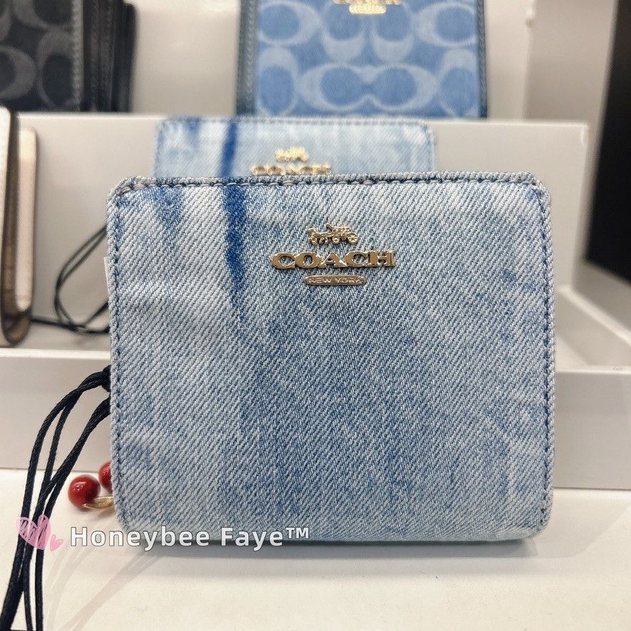 Coach Snap Wallet In Loved Denim With Charm CEC35 Size ONE SIZE - 2 Thumbnail