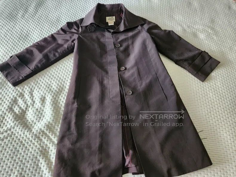 Hermes Hermes Medium-length trench coat, 100% silk fabric, with t Size XS / US 0-2 / IT 36-38 - 5 Thumbnail