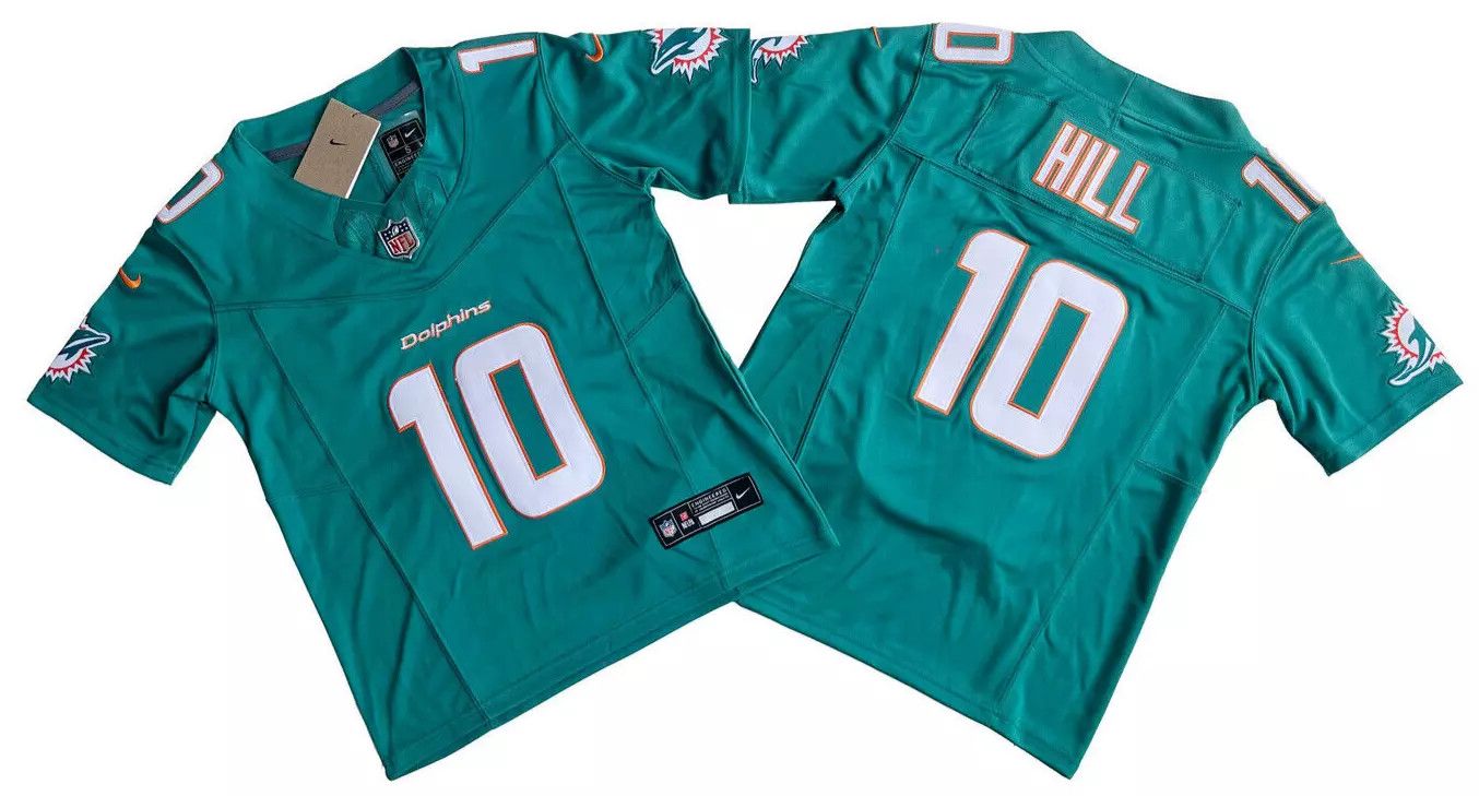 Other YOUTH Tyreek Hill #10 Dolphins FUSE Aqua Sewn Stitched Size US M / EU 48-50 / 2 - 2 Thumbnail