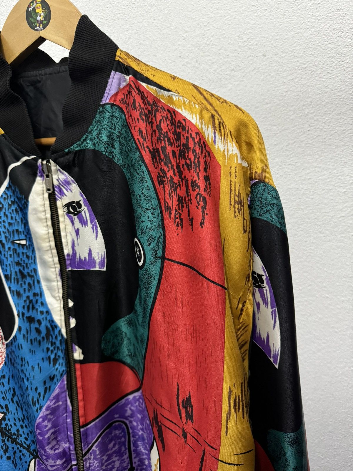 Vintage Vintage 90’s Picasso Reversible Silk Artwork Bomber Jacket Size US L / EU 52-54 / 3 - 2 Thumbnail