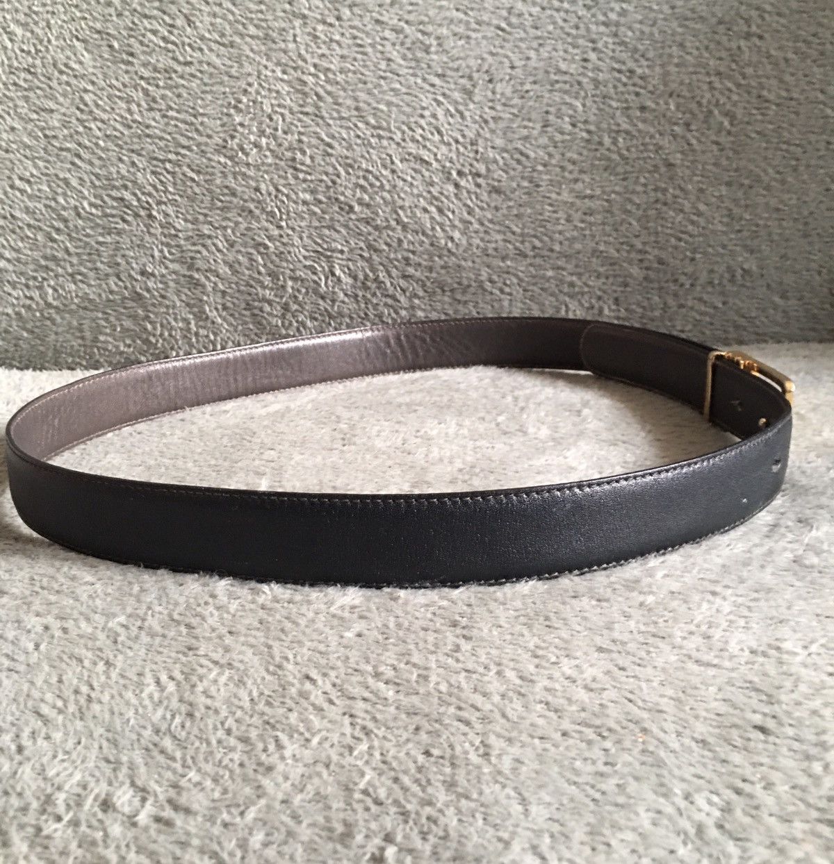 Bally BALLY Black/Grey Leather Italy Mens Belt Size ONE SIZE - 6 Thumbnail