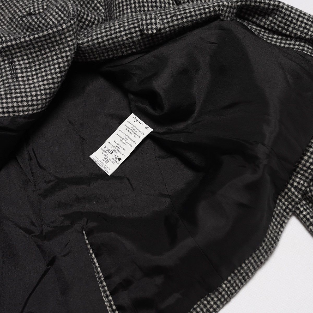 agnes b. Agnes b. Wool Polyamide Houndstooth Blazer Jacket Gray Size XS / US 0-2 / IT 36-38 - 12 Thumbnail