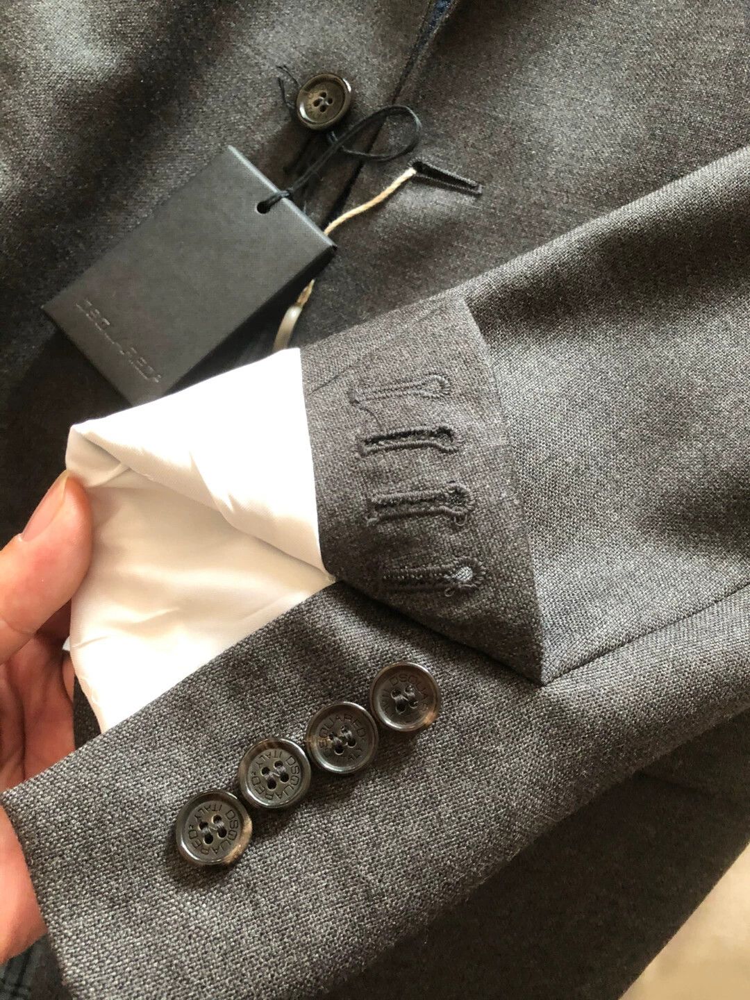 Dsquared2 Dsquared2 D2 Slim Virgin Wool Two-Button Suit Jacket ITALY Size 48R - 2 Thumbnail