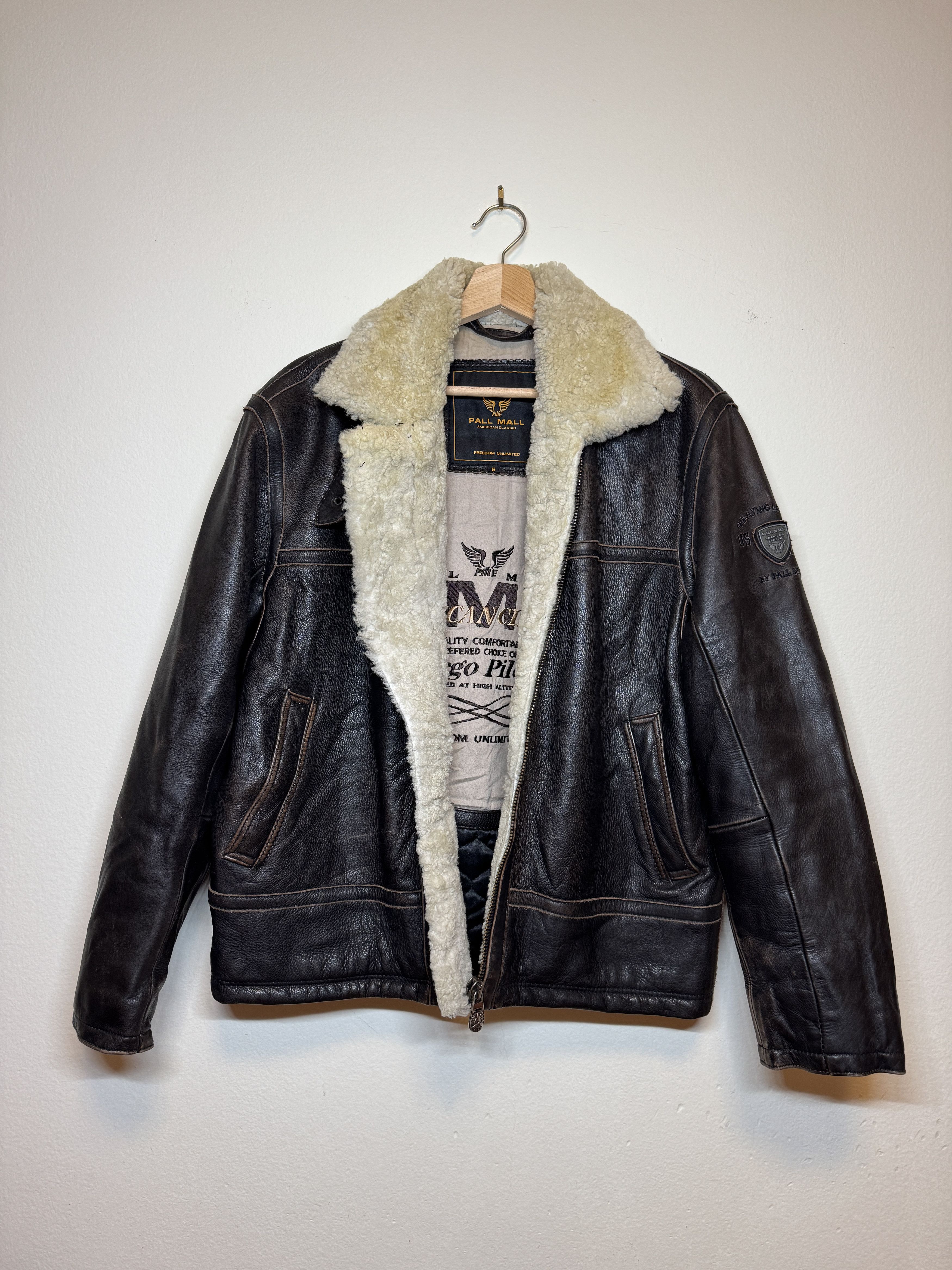 Other Pall Mall brown leather bomber flight shearling jacket S Size US S / EU 44-46 / 1 - 6 Thumbnail