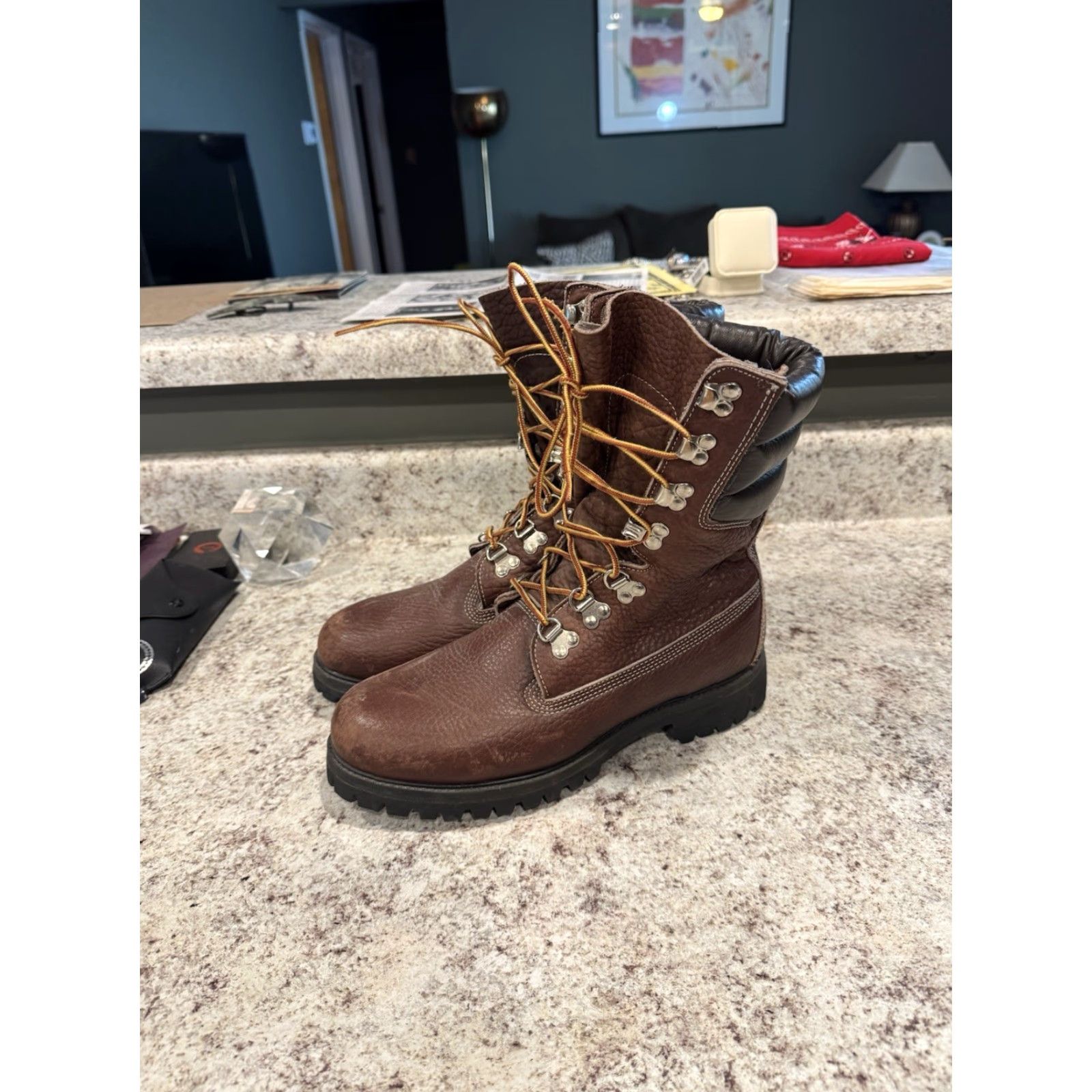Timberland VINTAGE Timberland Super Boot Mens 7 Leather Brown USA 90s Hip Hop M Boots Size US 7 / EU 40 - 4 Thumbnail