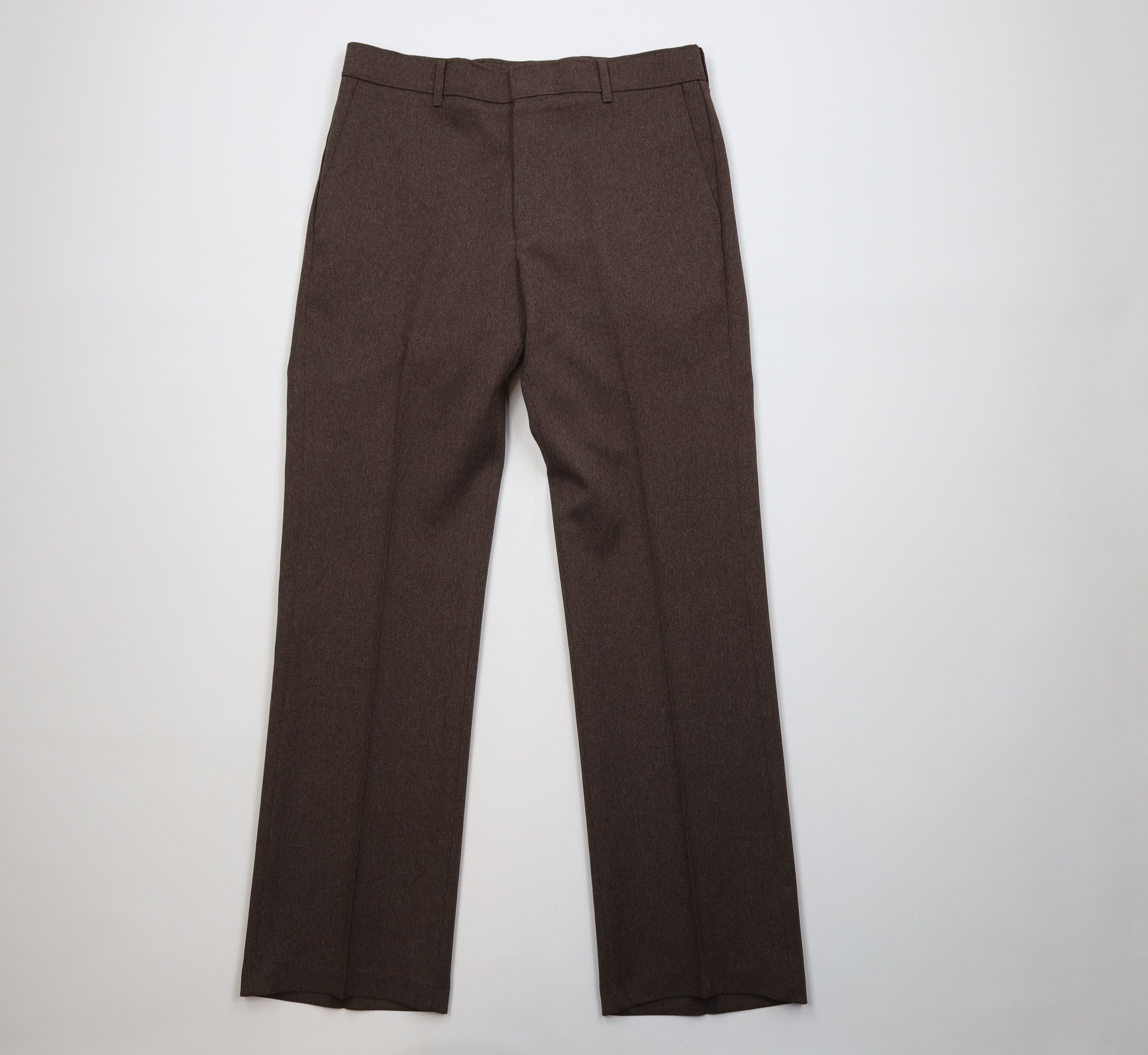 Levi's Vintage 70s Levis Knit Flared Wide Leg Chino Pants Brown USA Size US 32 / EU 48 - 1 Thumbnail