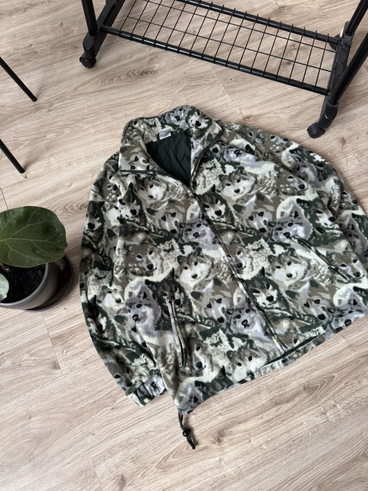 Other Vintage Y2K Animal Wolf Print Outdoor Fleece Jacket Size US XL / EU 56 / 4 - 2 Thumbnail