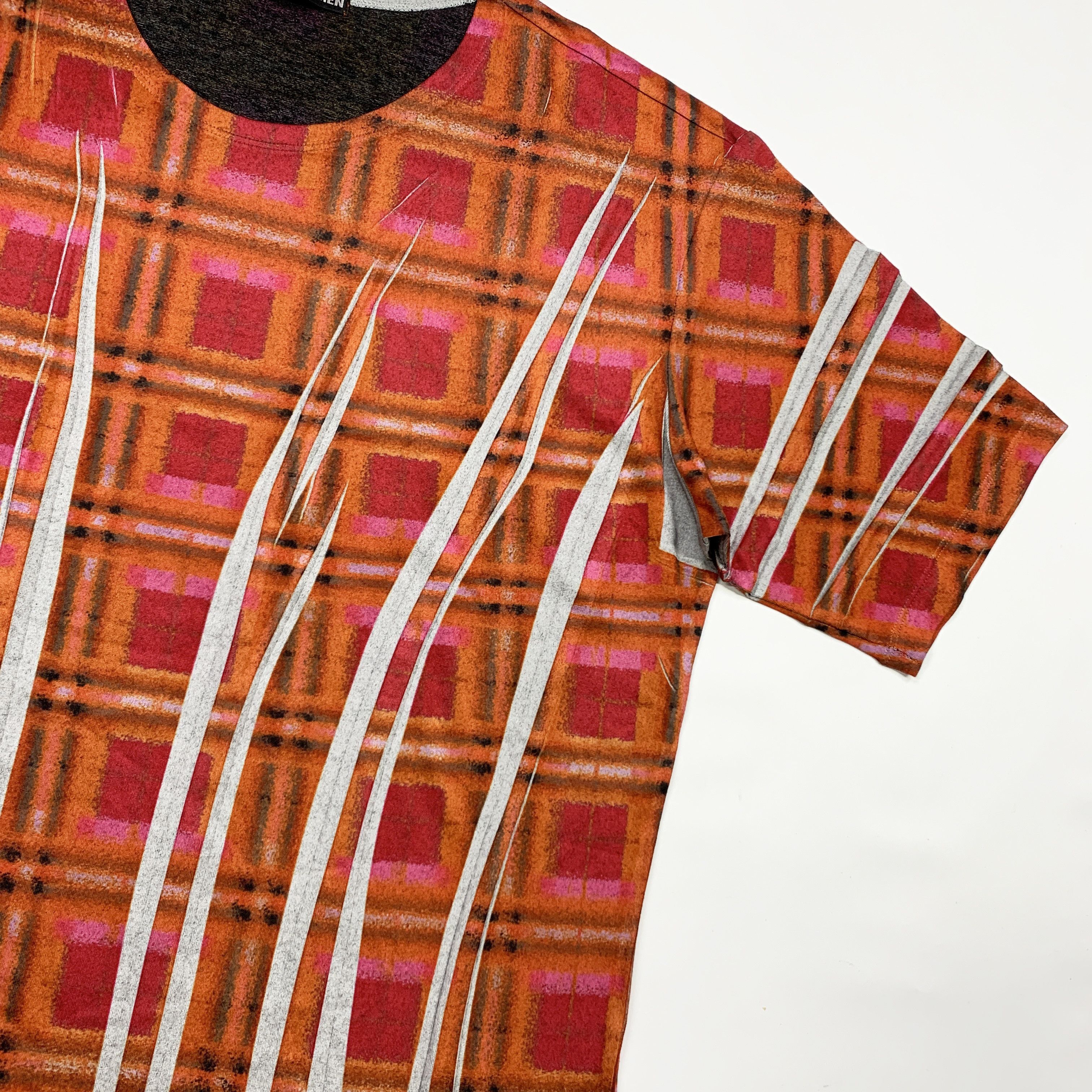 Issey Miyake 00s Blurred Plaid " Misprinted" / Wrinkle T-Shirt Size US M / EU 48-50 / 2 - 3 Thumbnail