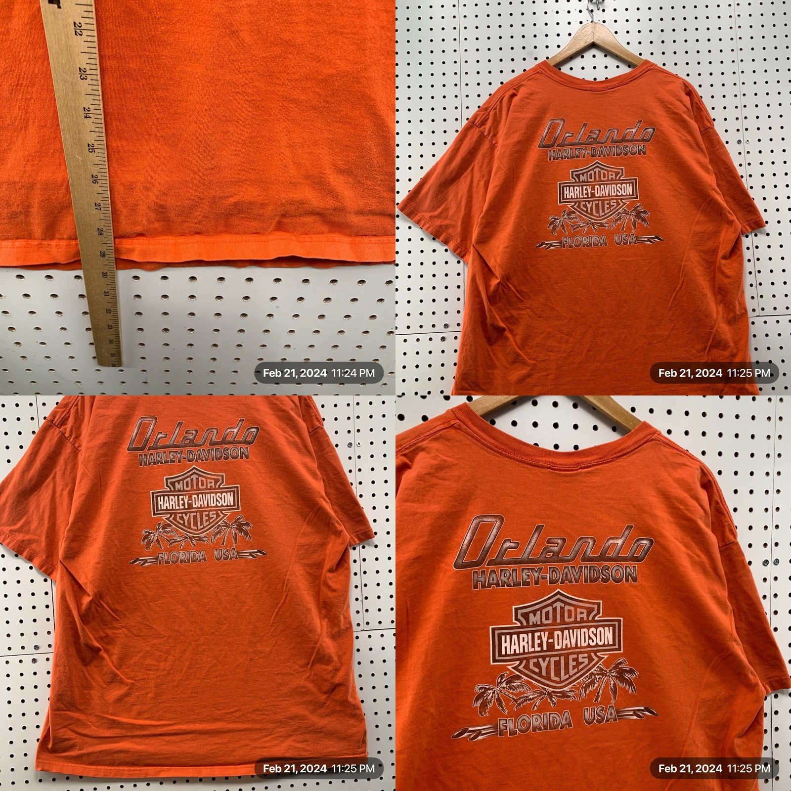 Harley Davidson Harley Davidson Motorcycle Shirt Mens 2XL Orange Orland FLorida Size US XXL / EU 58 / 5 - 9 Thumbnail