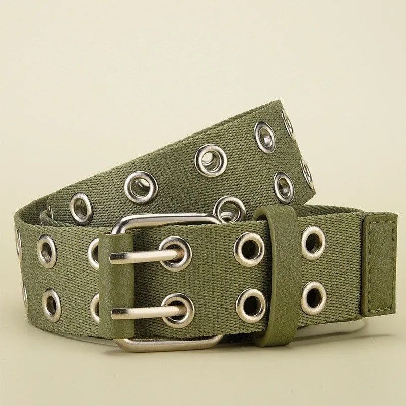 Other Canvas Belt Double Row Pin Buckle Belt Size ONE SIZE - 3 Thumbnail