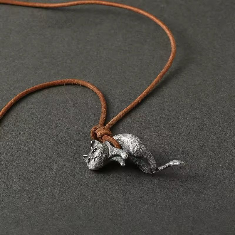 Jewelry × Vintage Cute Cat Pendant Necklace Size ONE SIZE - 2 Thumbnail