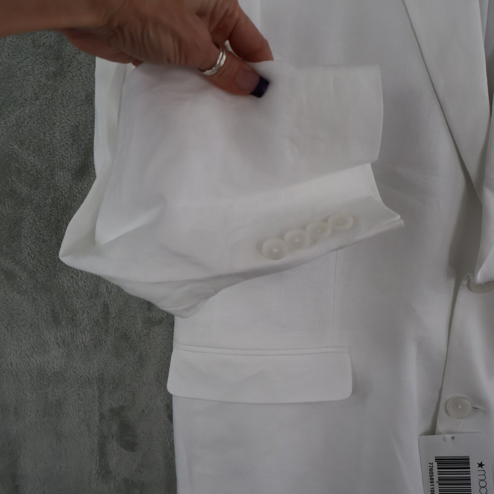 Bar III Bar III Slim Fit Linen Blazer Mens 42S White Preppy Classic Size 42S - 7 Thumbnail