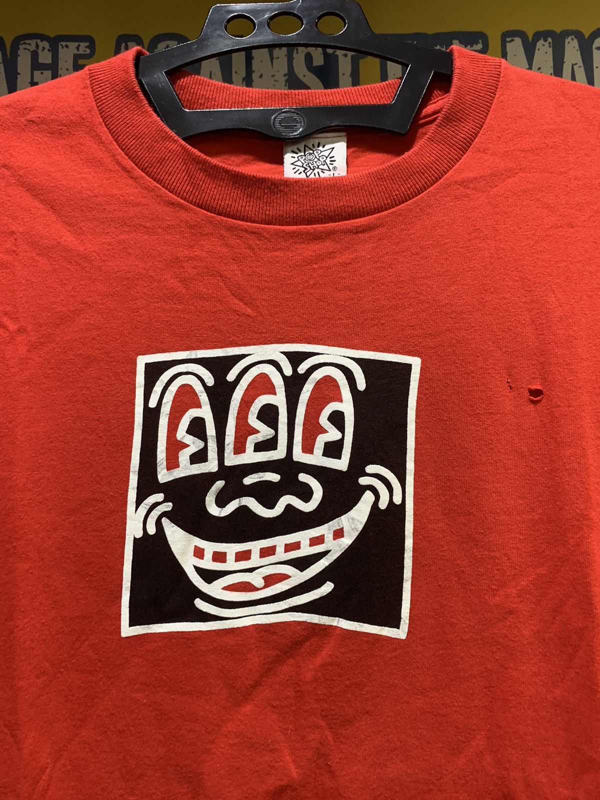 Keith Haring × Vintage Vintage KEITH HARING “Three Eyed Smiling Face” Pop Shop art Size US L / EU 52-54 / 3 - 1 Thumbnail