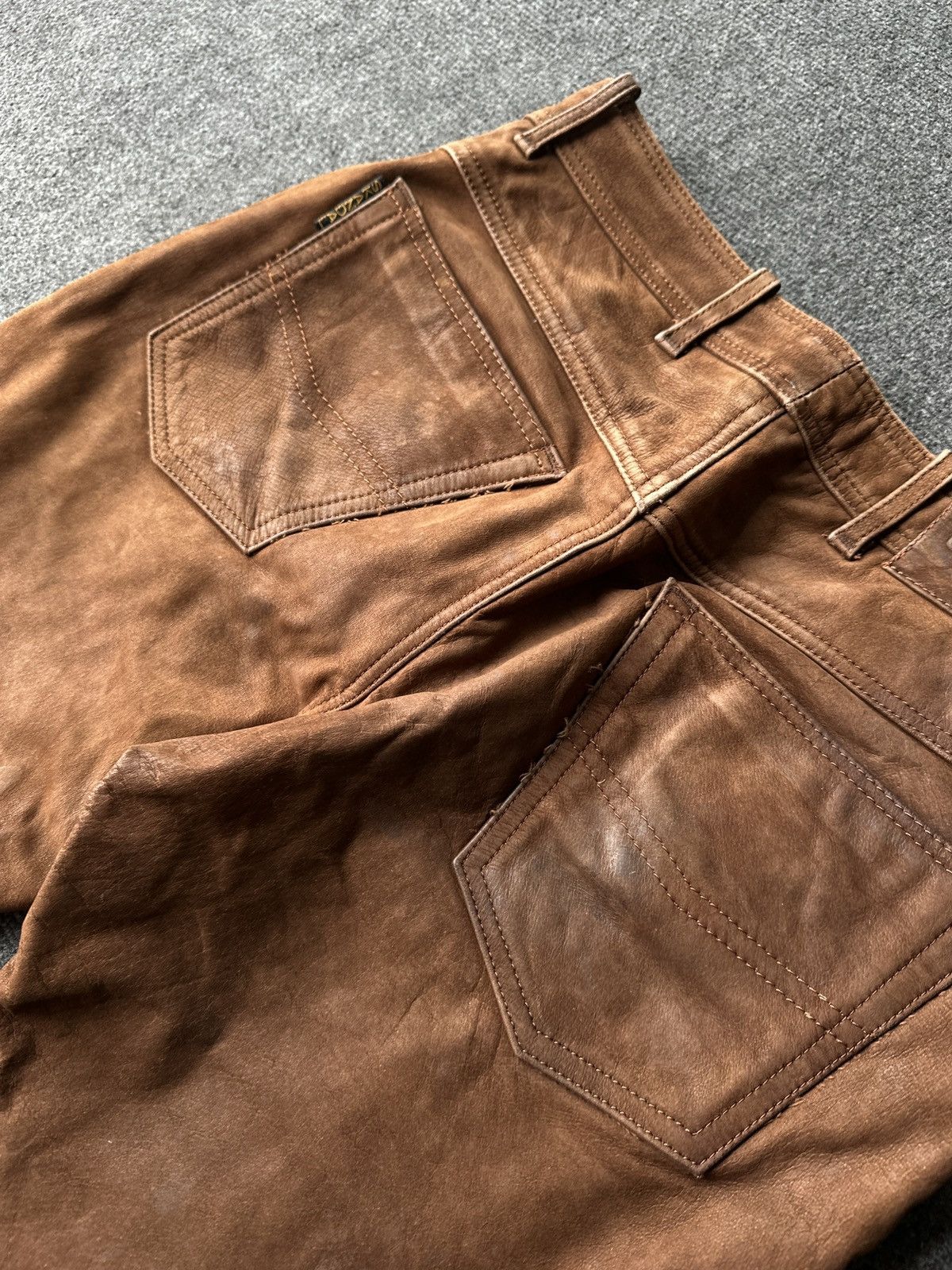 Other 🚨GRAIL MEN LEATHER PANTS Y2K WESTERN MOTORCYCLE Size US 32 / EU 48 - 14 Thumbnail