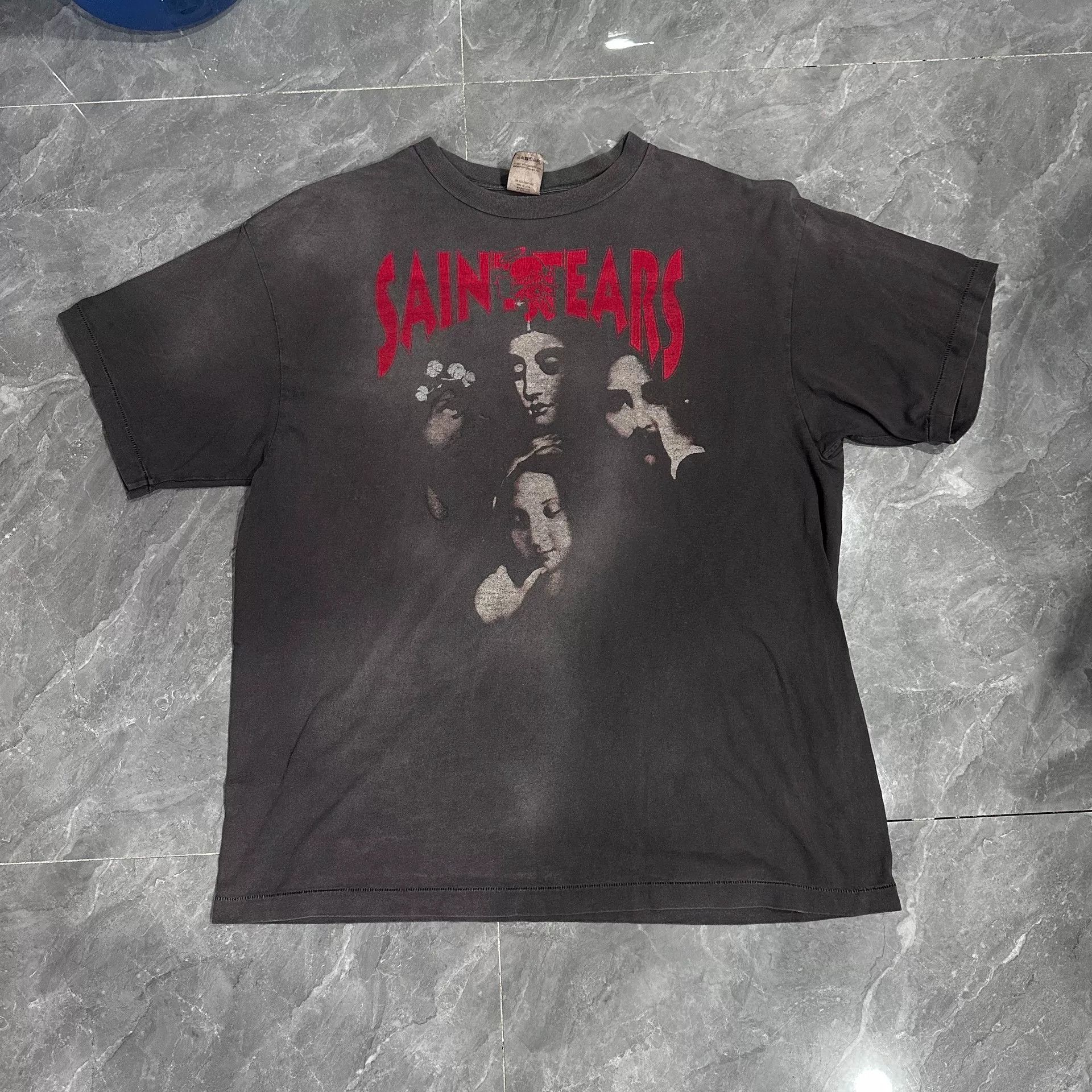 Saint Michael Saint Michael Denim Tears Black Red Tee Size US XXL / EU 58 / 5 - 1 Thumbnail