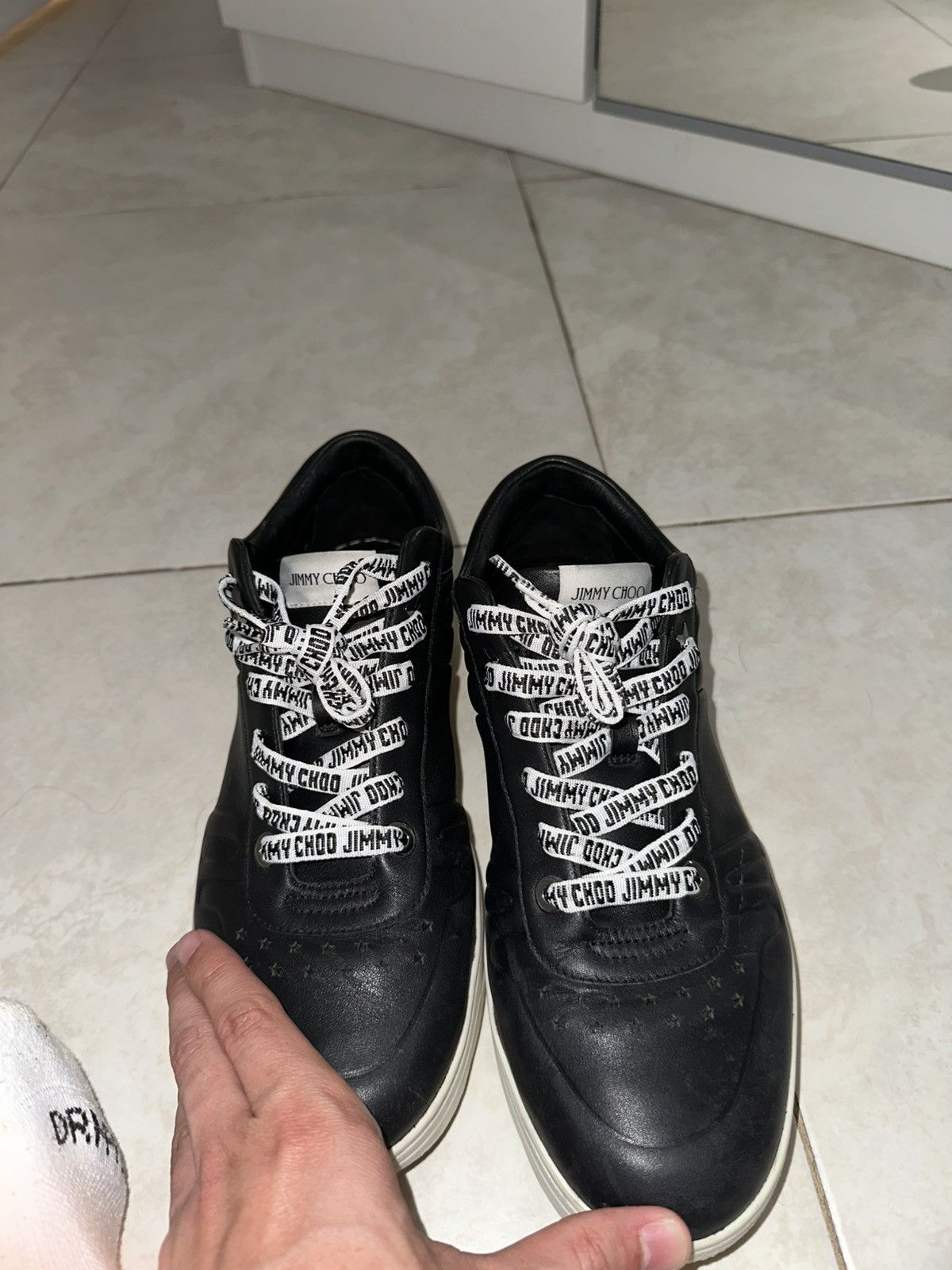 Jimmy Choo Jimmy Choo black leather sneakers 42.5 Size US 9.5 / EU 42-43 - 14 Thumbnail