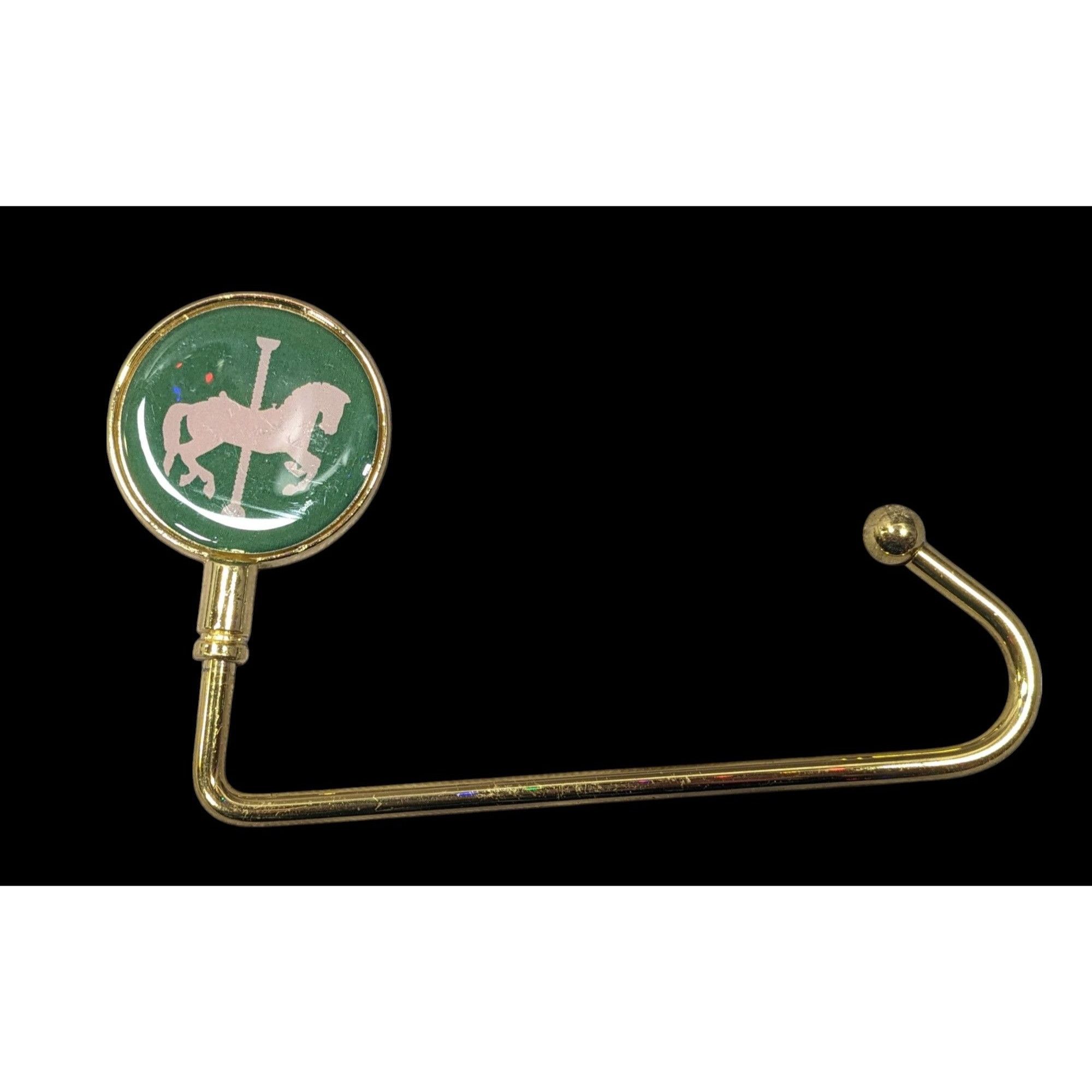 Other Whimsical Carousel Horse Green And Gold Tone Purse Hanger Size ONE SIZE - 1 Thumbnail
