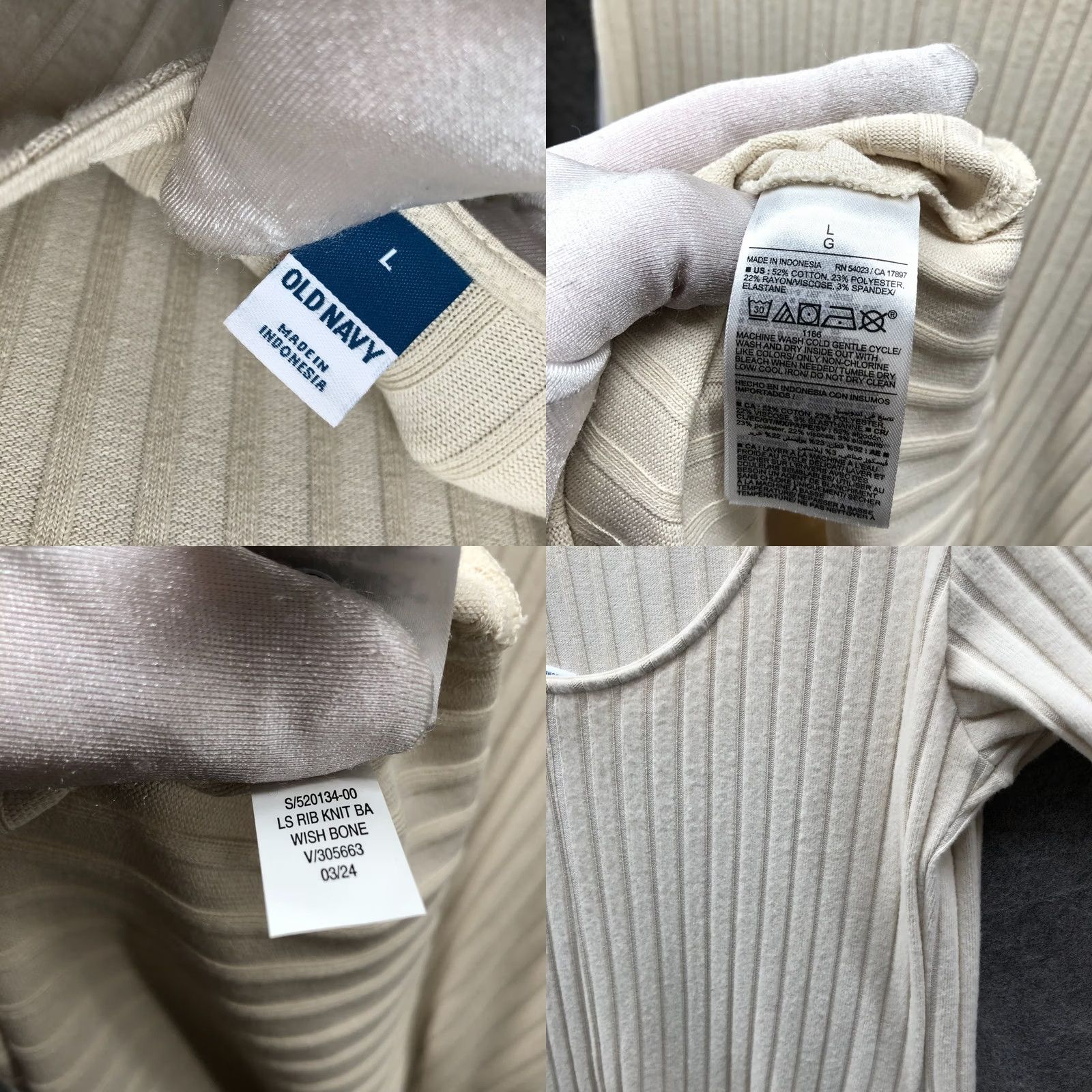 Old Navy Old Navy Maxi Sweater Dress L Beige Ribbed Long Sleeve A-Line Scoop Back Womens Size L / US 10 / IT 46 - 8 Thumbnail