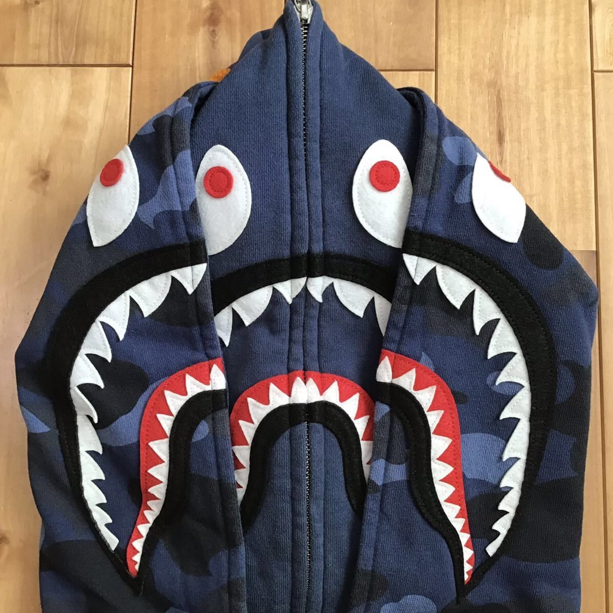 Bape BAPE Double shark full zip hoodie Blue camo a bathing ape Size US XL / EU 56 / 4 - 3 Thumbnail