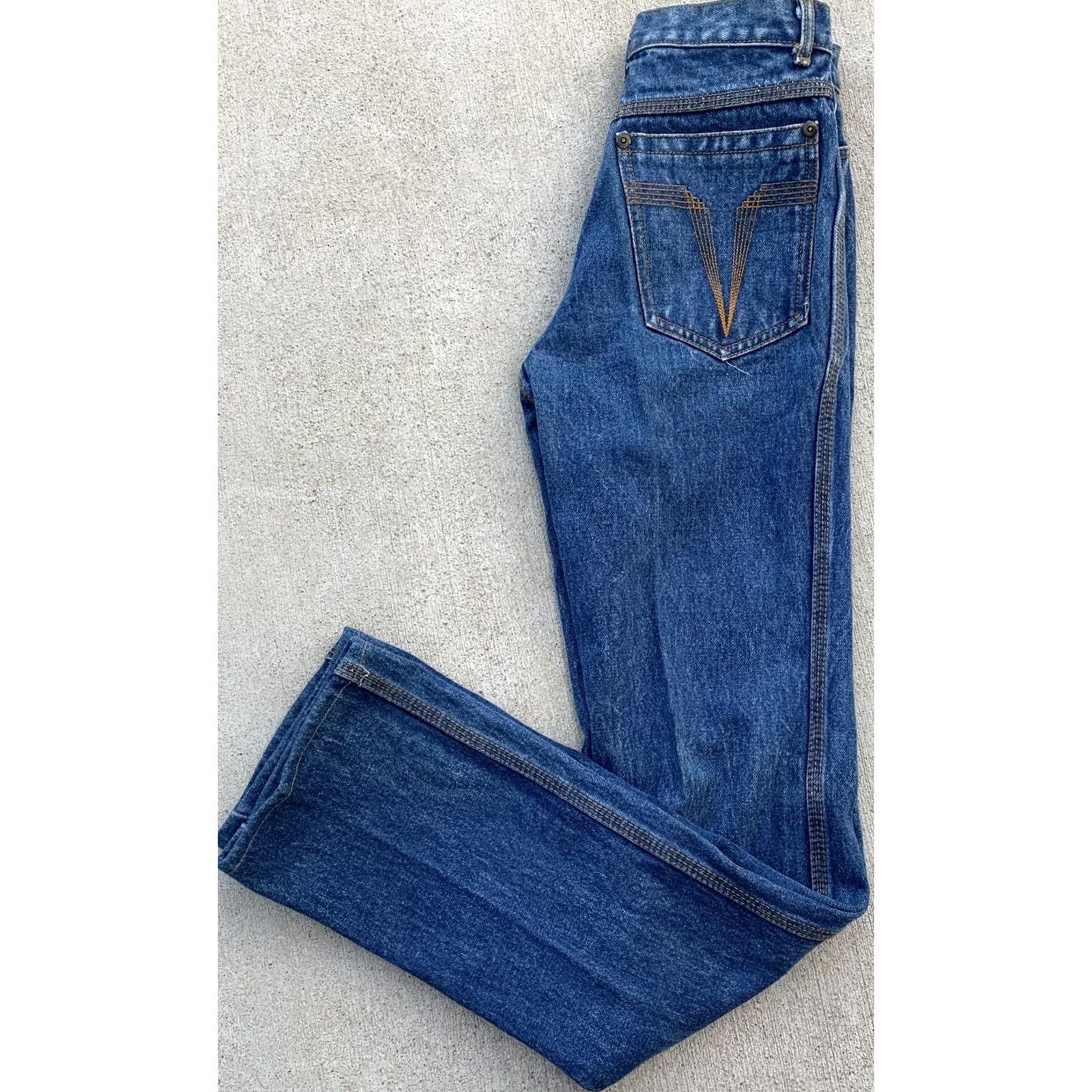 Vintage VINTAGE Brittania Jeans 24 1/2” Waist X 31 1/4” Inseam Women 70s 80s Retro Blue Denim High Waist Straight Size 26" / US 2 / IT 38 - 5 Thumbnail