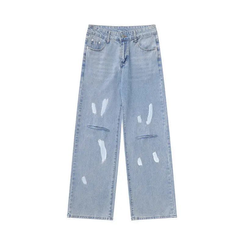 Japanese Brand Retro ripped zipper straight leg jeans Size US 32 / EU 48 - 5 Thumbnail
