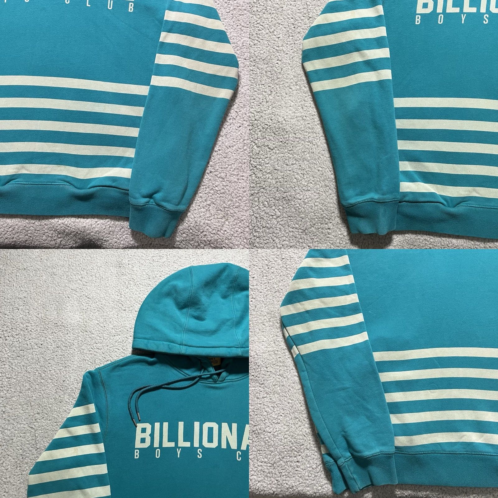 Billionaire Boys Club Billionaire Boys Club Hoodie Mens Large Blue Stripe Pullover Hooded Crew Neck Sweatshirt Slim Fit Graphic Print Pockets Hip Hop Sportswear Size US L / EU 52-54 / 3 - 9 Thumbnail