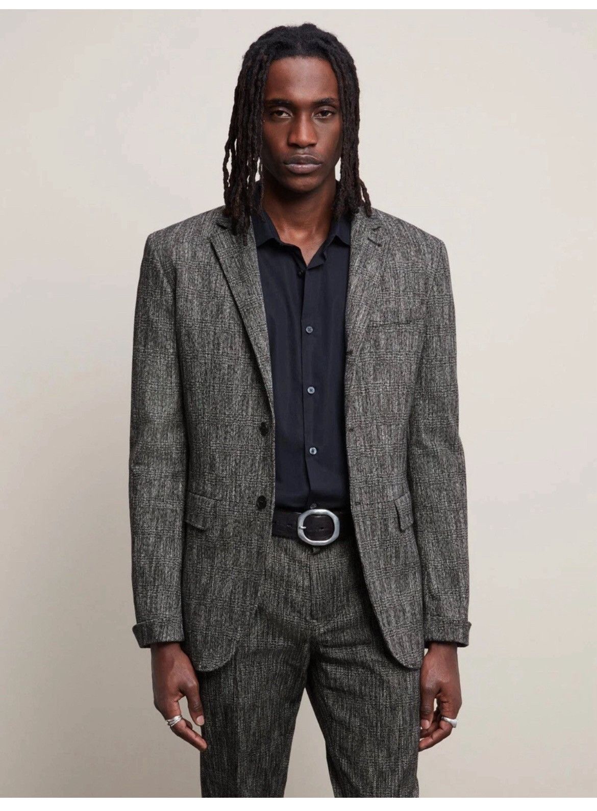 Notch Lapel Jacket With Suede Collar EU 48 USA size 38