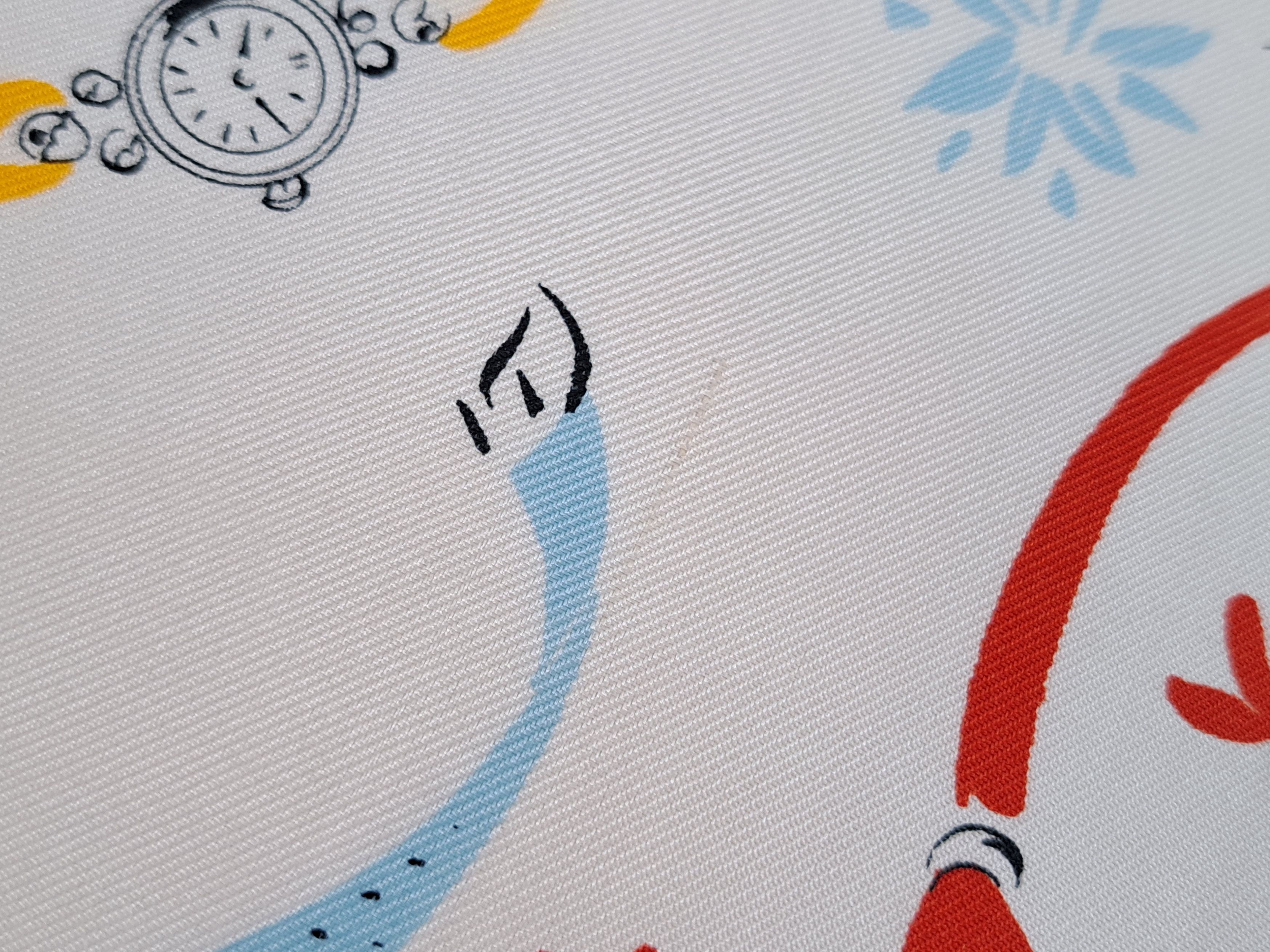 Designer × Vintage ETERNA MATIC vintage clock pattern silk scarf. Size ONE SIZE - 17 Thumbnail