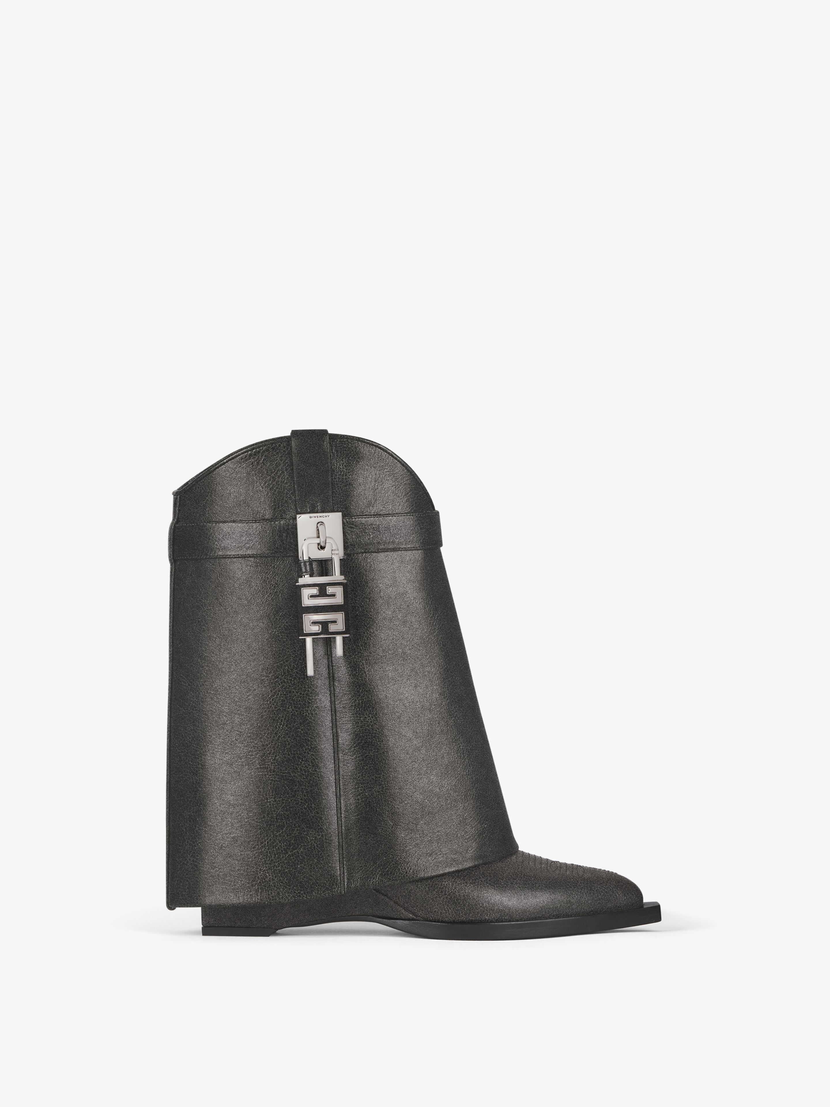 Givenchy o1srvl11e0525 Shark Lock Cowboy Ankle Boots 60mm in Black Size US 12 / IT 42 - 1 Thumbnail