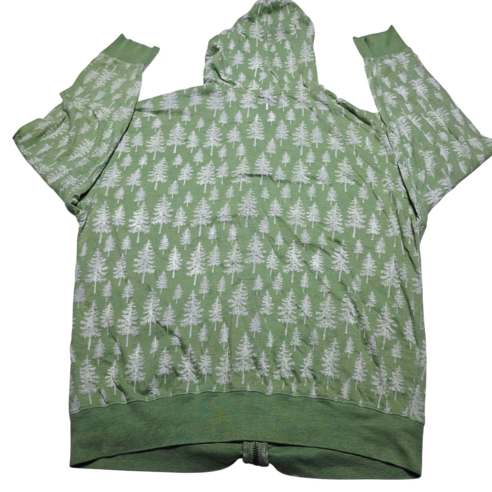 Vintage VINTAGE T.R. McTaggart Womens Full Zip Boho Thin Hoodie Green Pine Tree Aop Medium Y2k Mens Womens Size M / US 6-8 / IT 42-44 - 2 Thumbnail