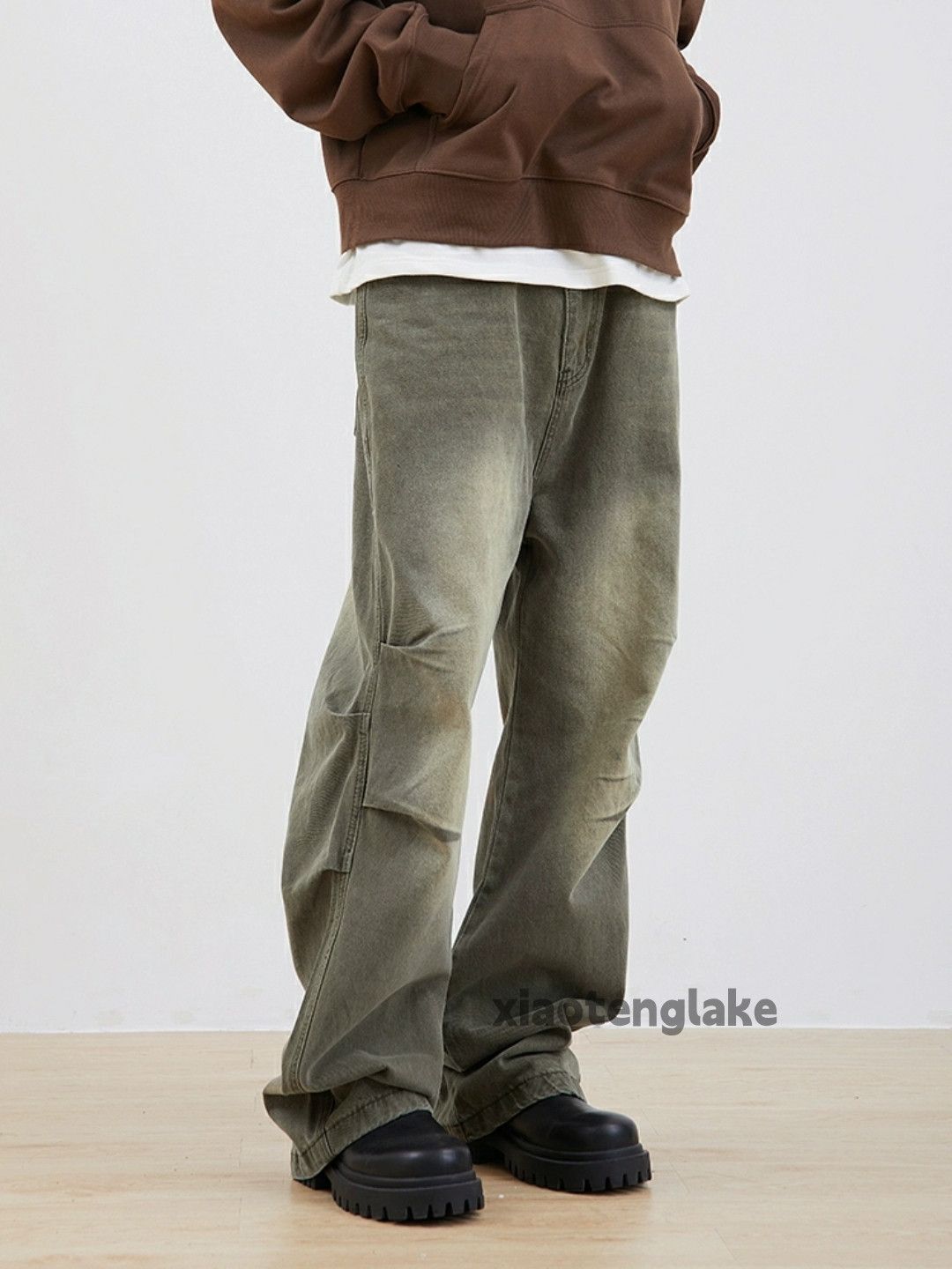 Jean × Vintage washed faded cleanfit pleated yuppie loose baggy jeans Size US 32 / EU 48 - 1 Thumbnail