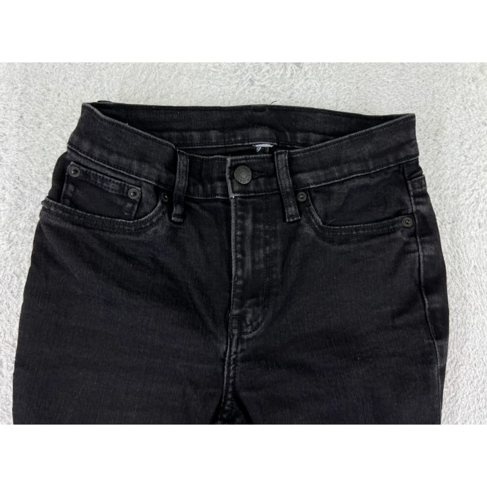 Calvin Klein Calvin Klein Jeans Juniors 21 Black Mid Rise Skinny Tapered Cotton Zip Fly Womens Size 22" - 7 Thumbnail
