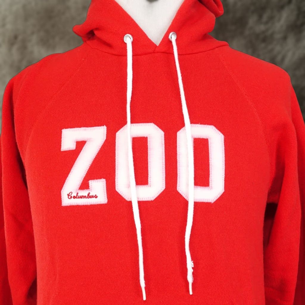 Hanes VINTAGE HANES COLUMBUS ZOO HOODIE M RED 80s 90s USA MADE MEN'S Size US M / EU 48-50 / 2 - 1 Thumbnail