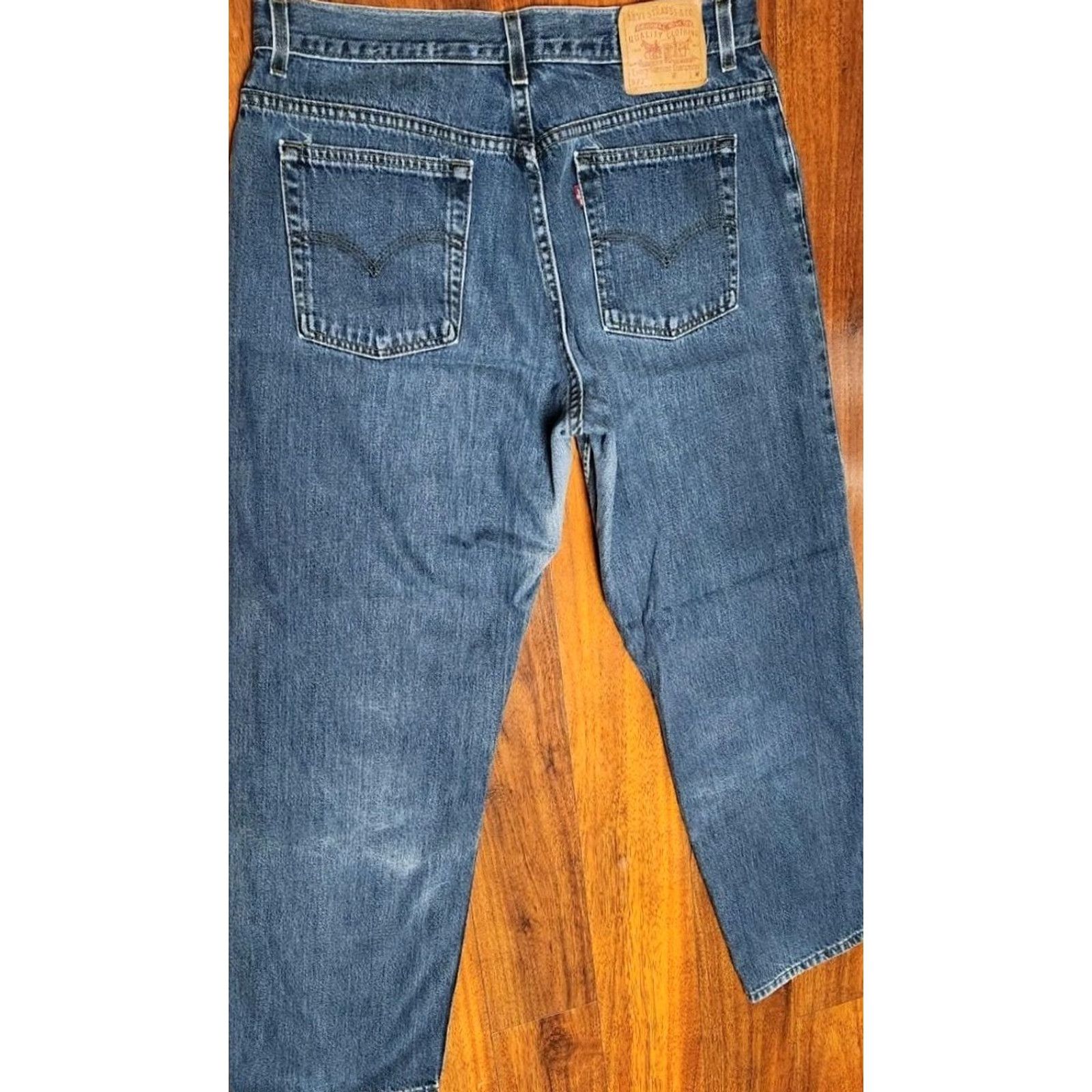 Levi's VINTAGE Levi's 577 Jeans Womens 16 M MIS (34x31) Loose Fit Lower Rise Baggy USA MADE Denim 100% Cotton Jeans Womens Mens? Size 38" / US 16 / IT 52 - 3 Thumbnail