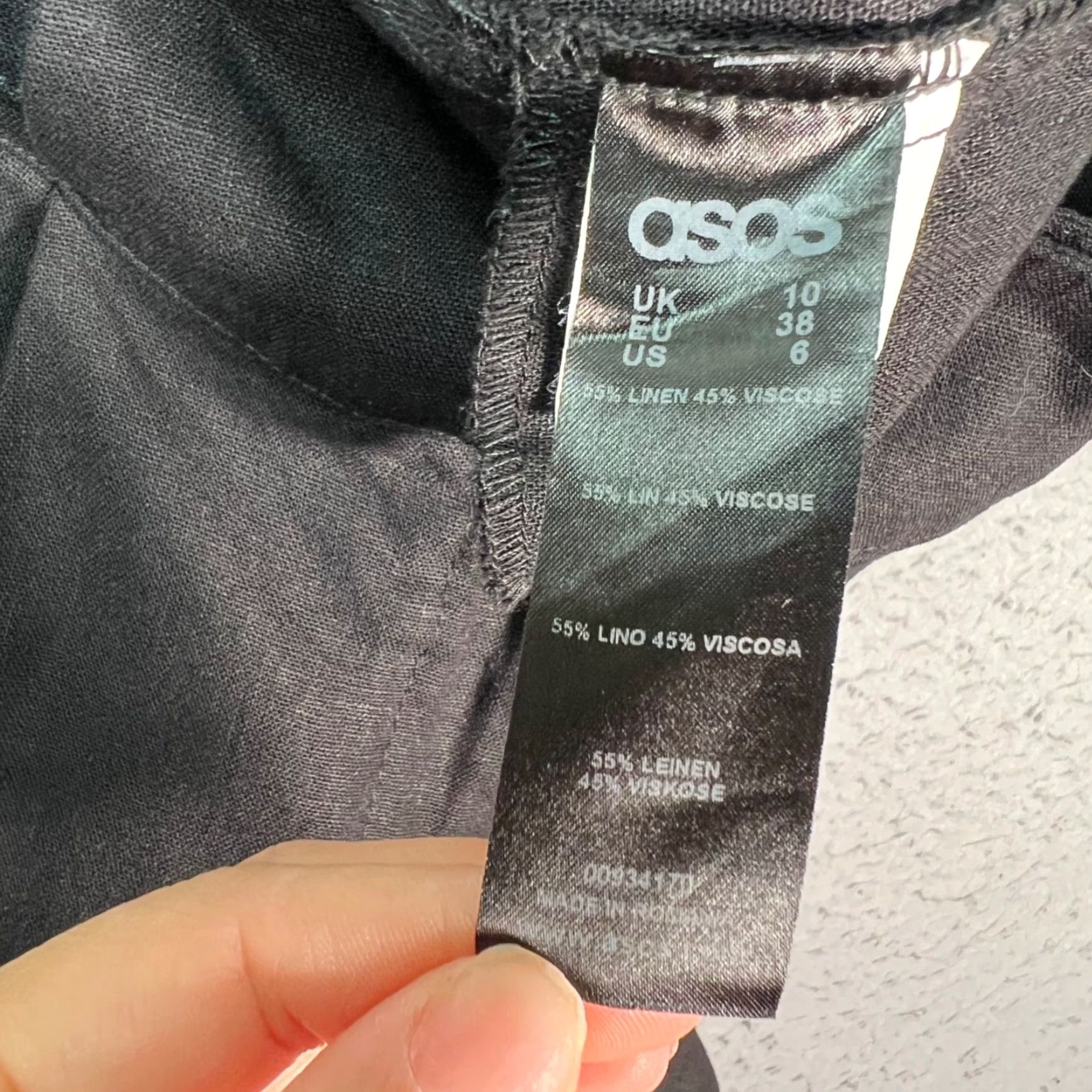 Asos ASOS Womens 6 Black High-Waisted Linen-Blend Tapered Leg Pants Shirt? Wait Size 28" / US 6 / IT 42 - 4 Thumbnail