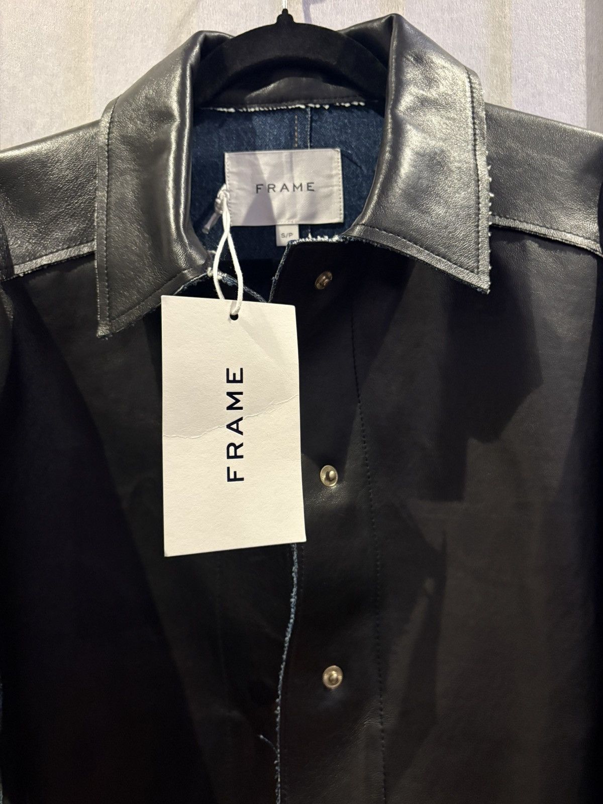 Frame FRAME Black Lamb Leather Cropped Jacket - Modern Minimalist Size S / US 4 / IT 40 - 2 Thumbnail