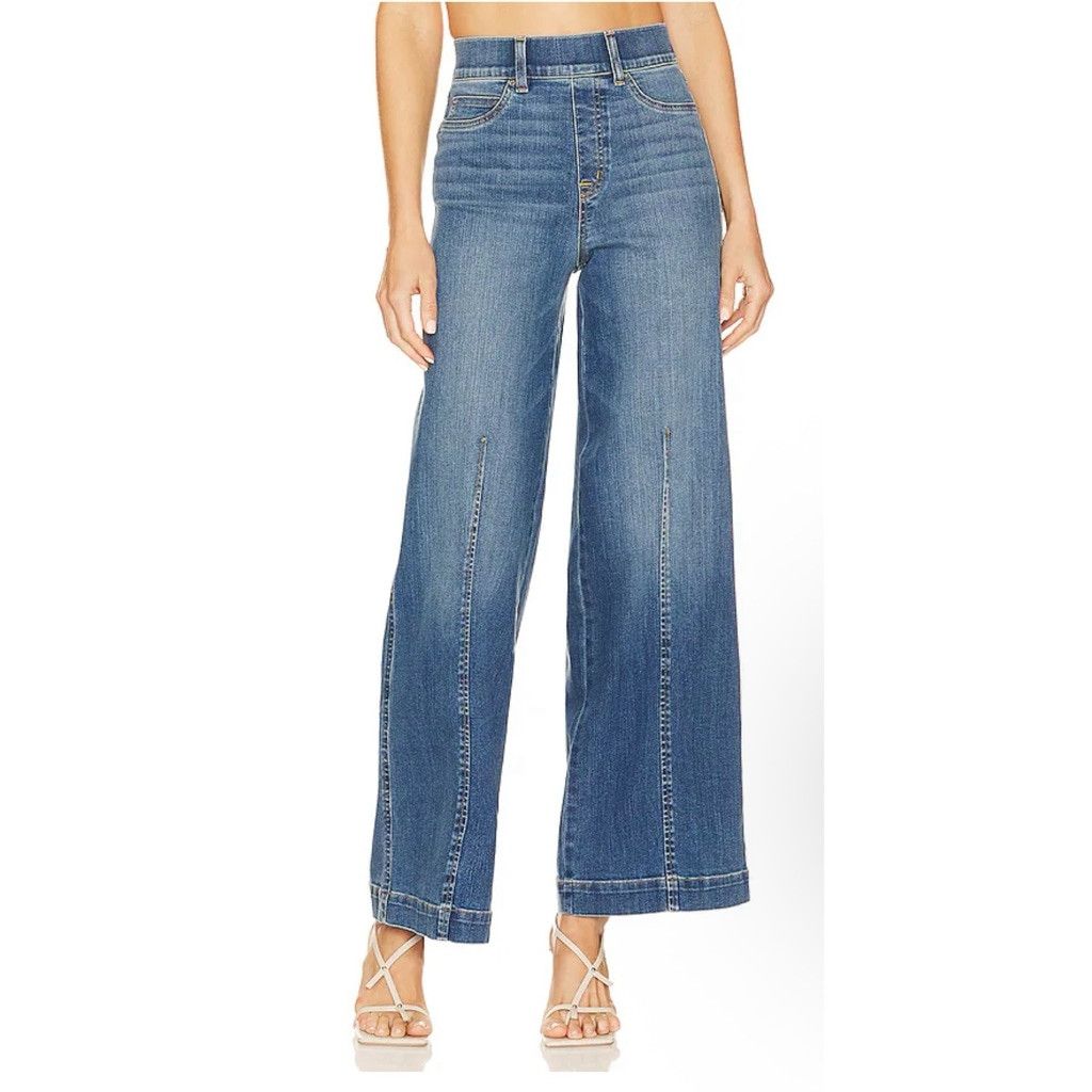 Spanx Spanx Seamed Front Wide Leg Jean Size M $168 Sold Out Size 29" - 4 Thumbnail