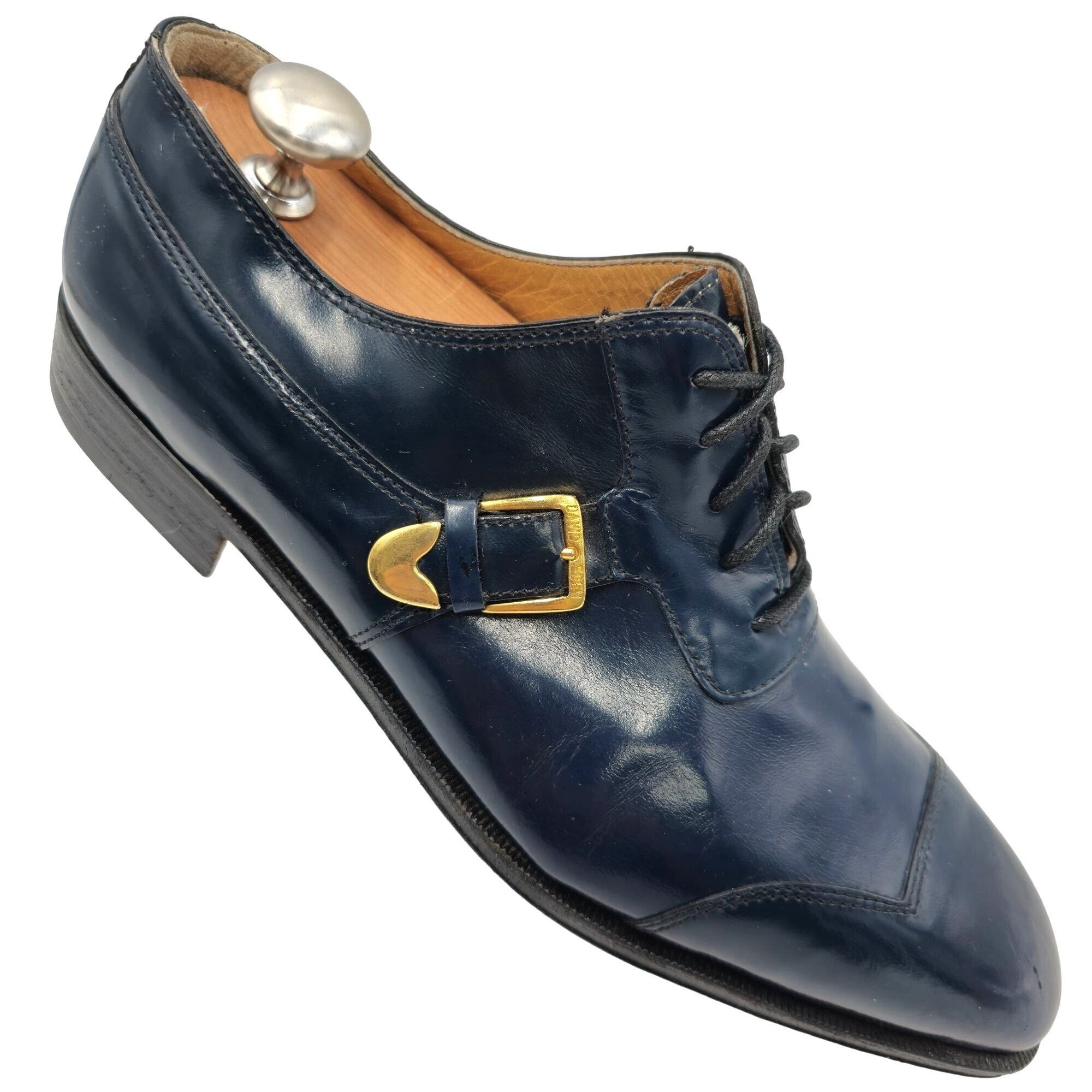 David Eden NEW Vintage David Eden Italy Blue Leather Dress Shoes Men 11 Size US 11 / EU 44 - 1 Thumbnail